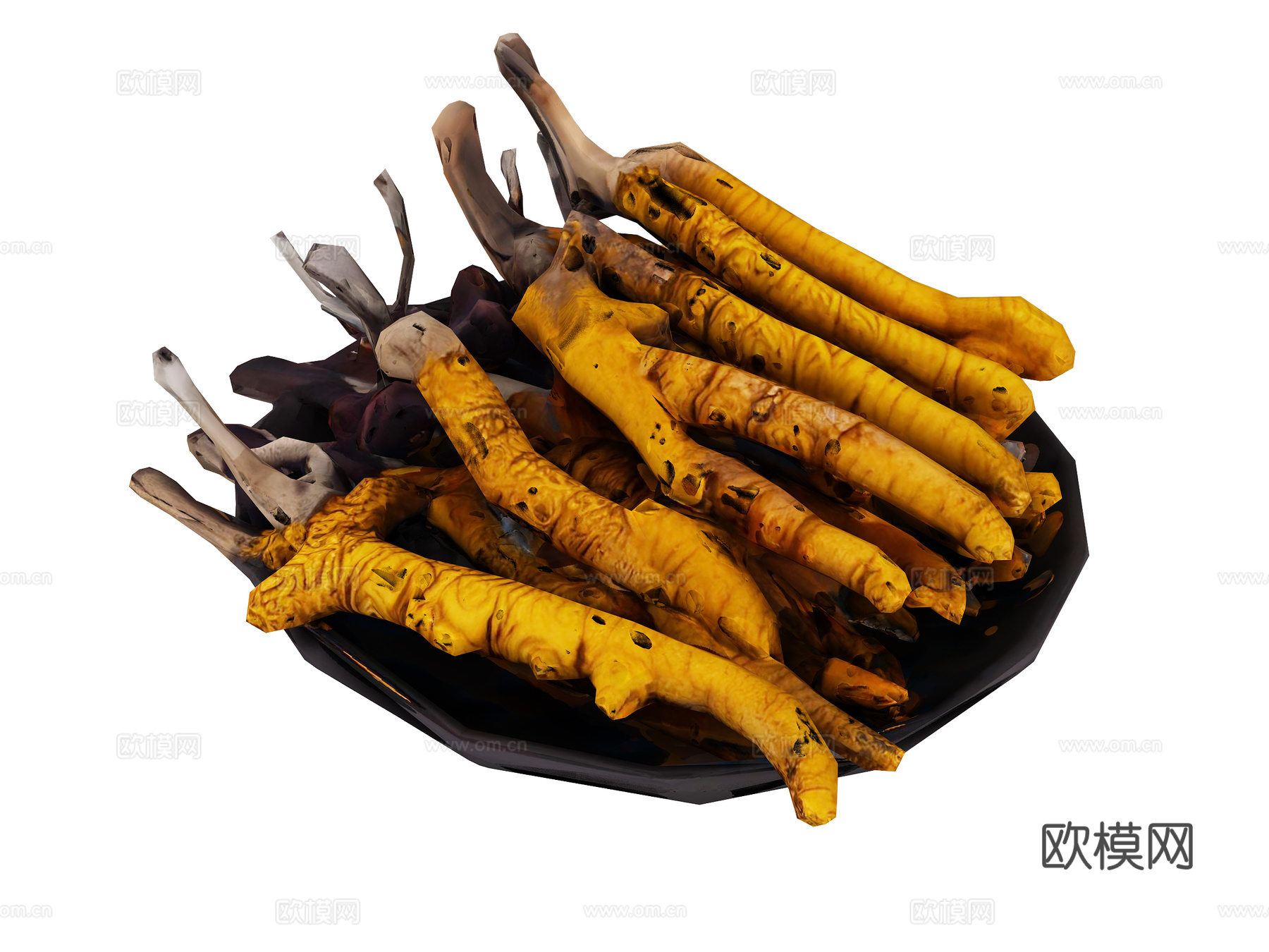 药材 崖姜 中草药 骨碎补 虫草3d模型