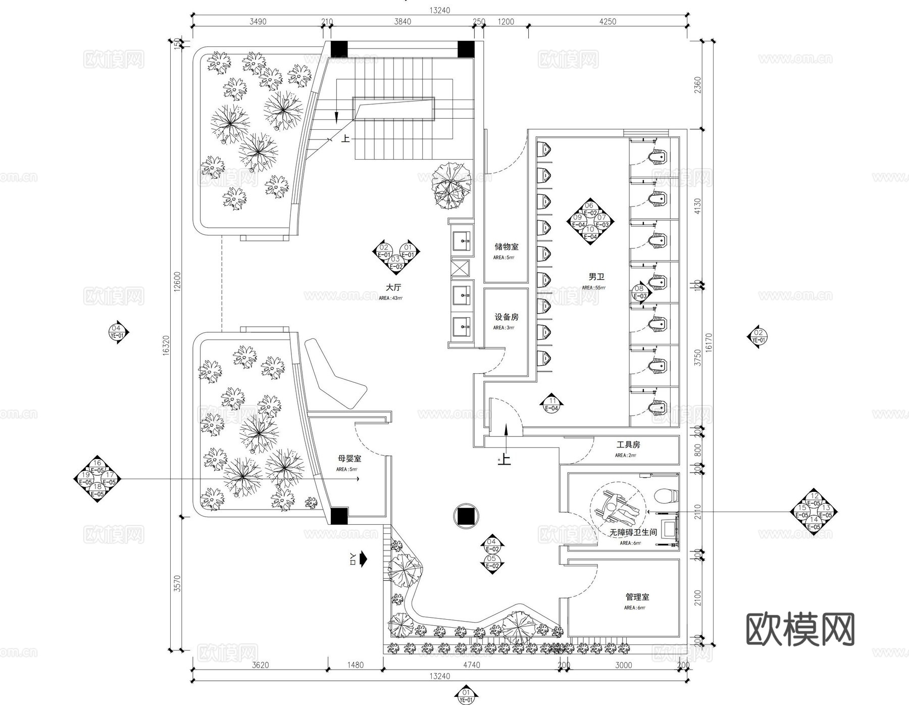 公共场所cad施工图
