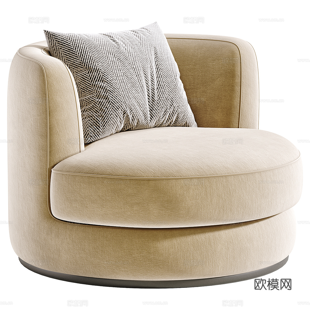 现代意式布艺扶手椅3d模型
