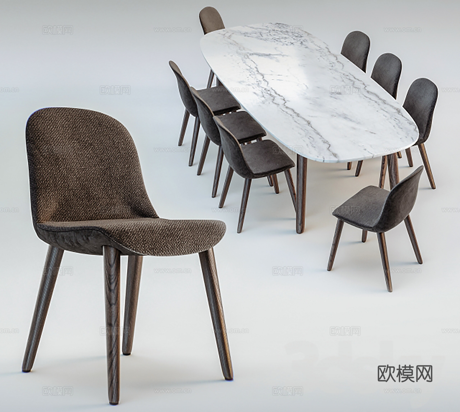 现代餐桌椅   休闲桌椅  洽谈桌椅 长桌椅3d模型