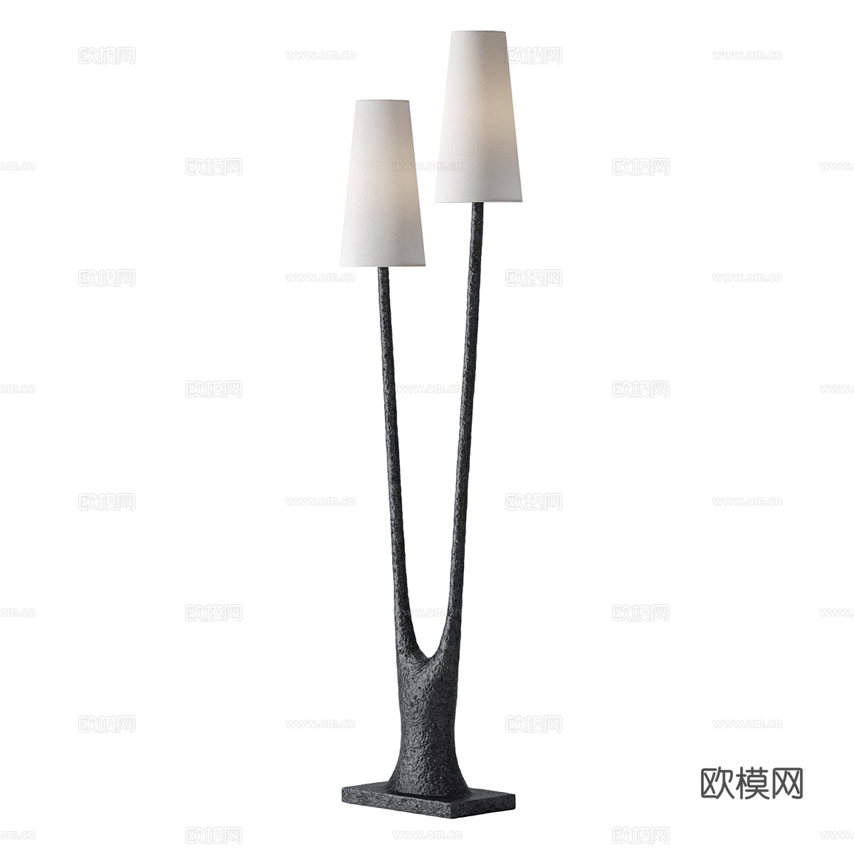 新中式侘寂双头落地灯3d模型