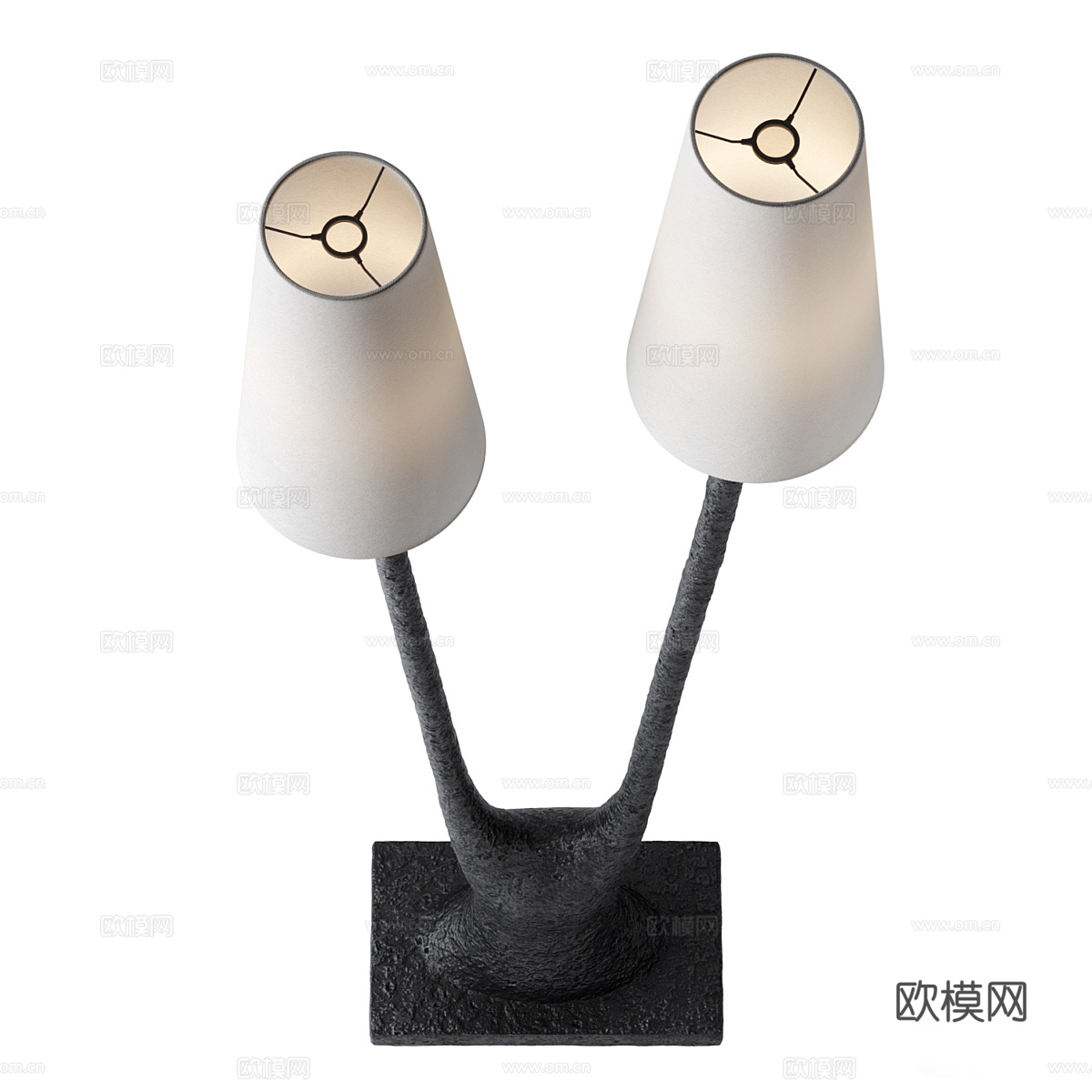 新中式侘寂双头落地灯3d模型