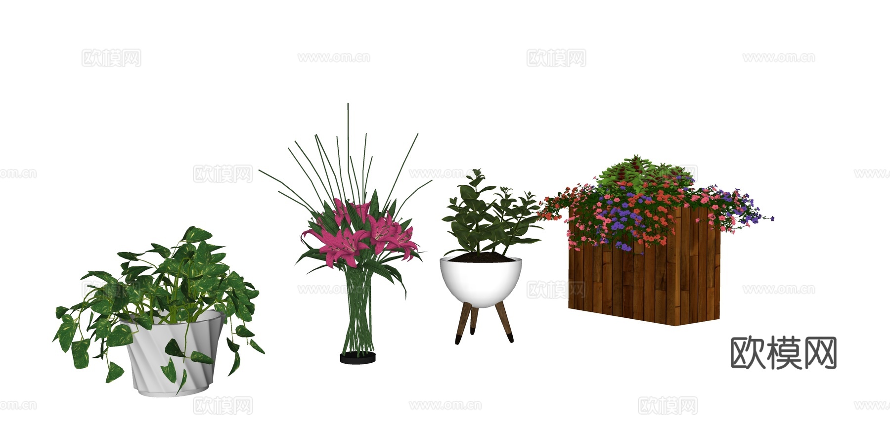 植物盆栽su模型