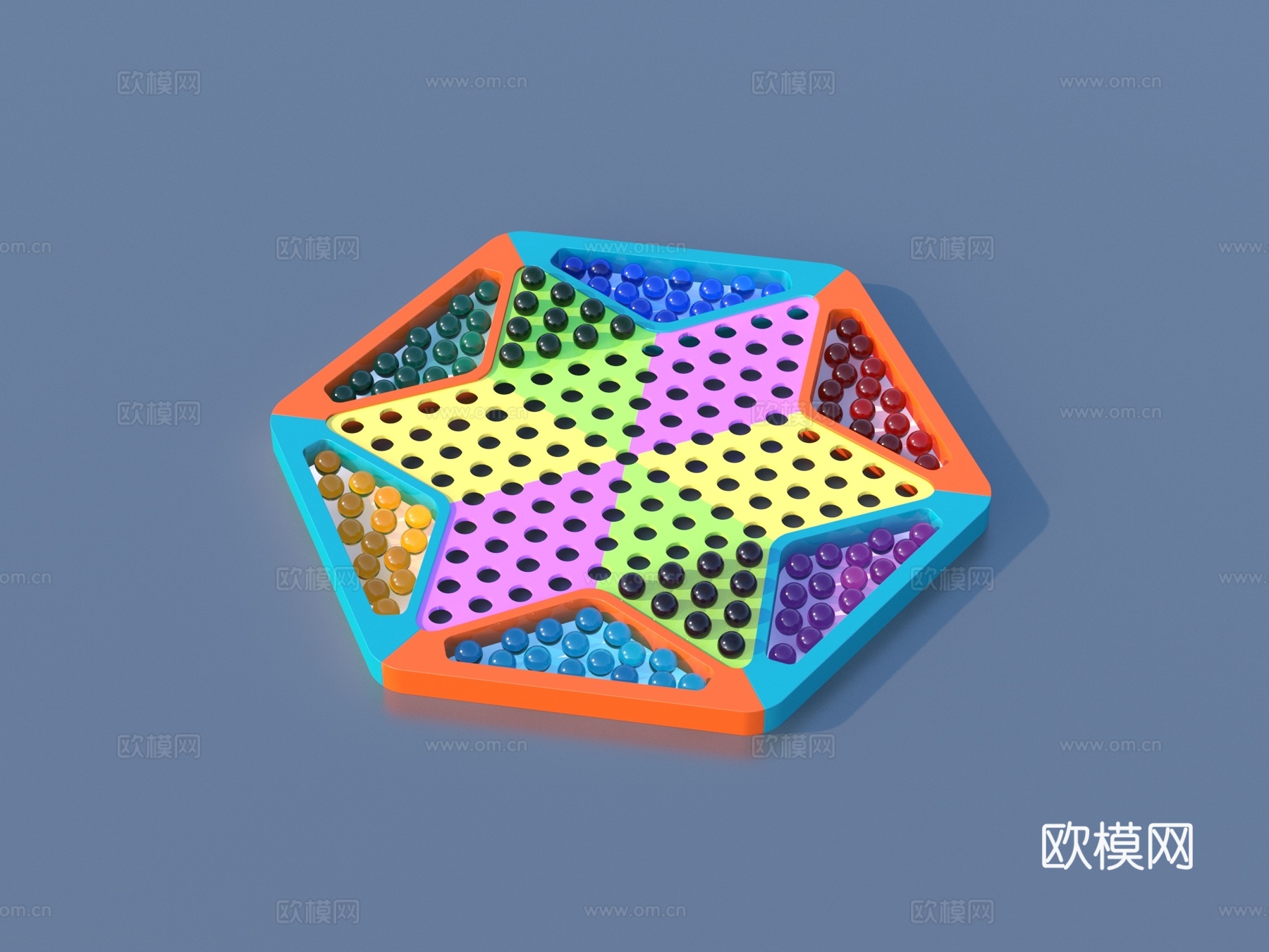 跳棋 棋子 棋盘su模型