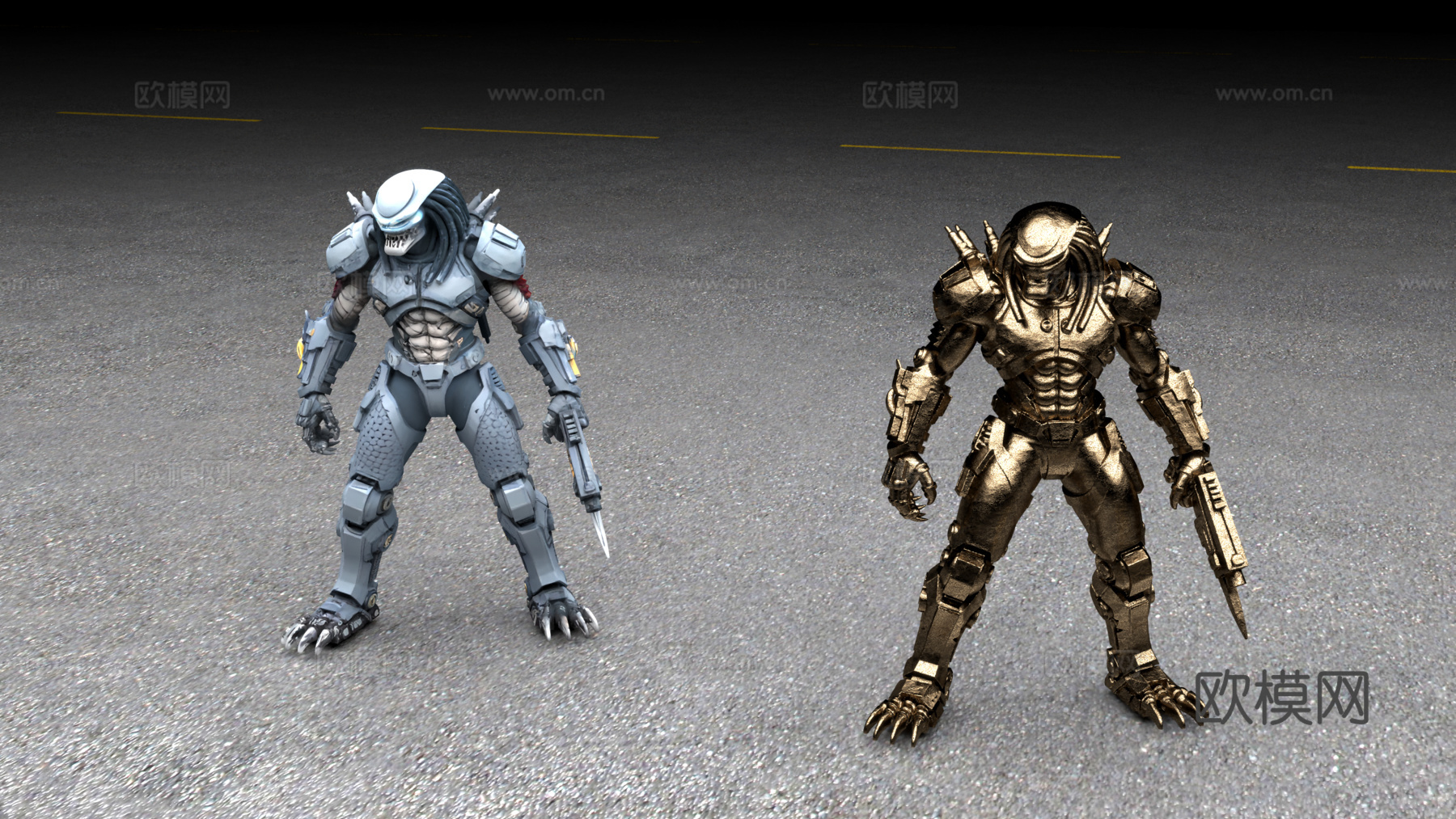 铁血战士铜像3d模型