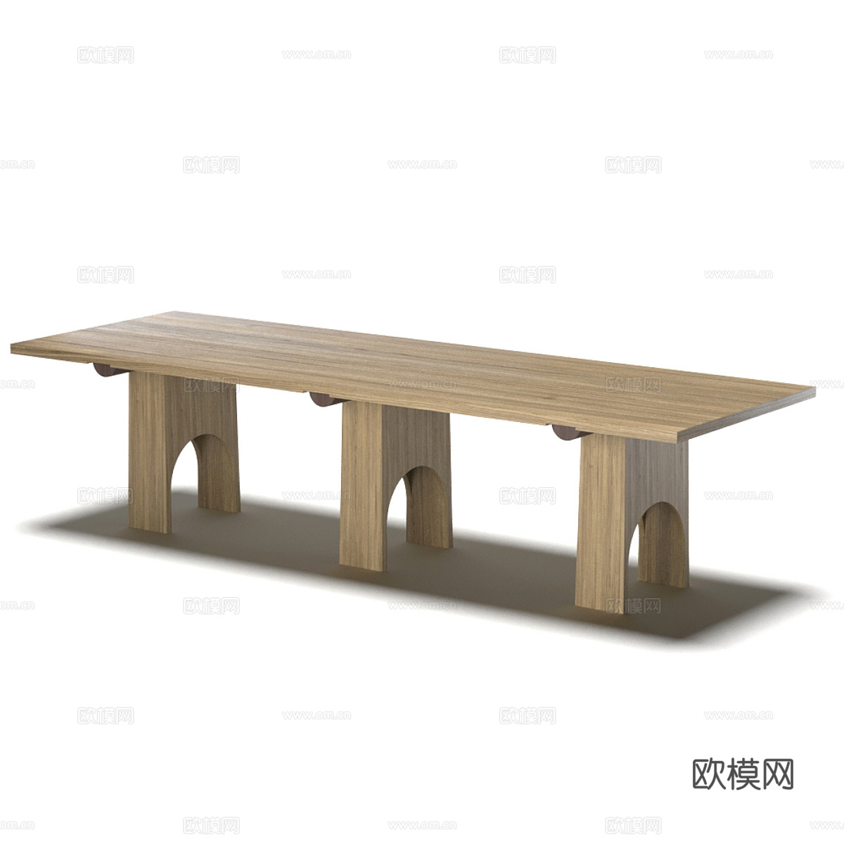 新中式侘寂实木长餐桌3d模型