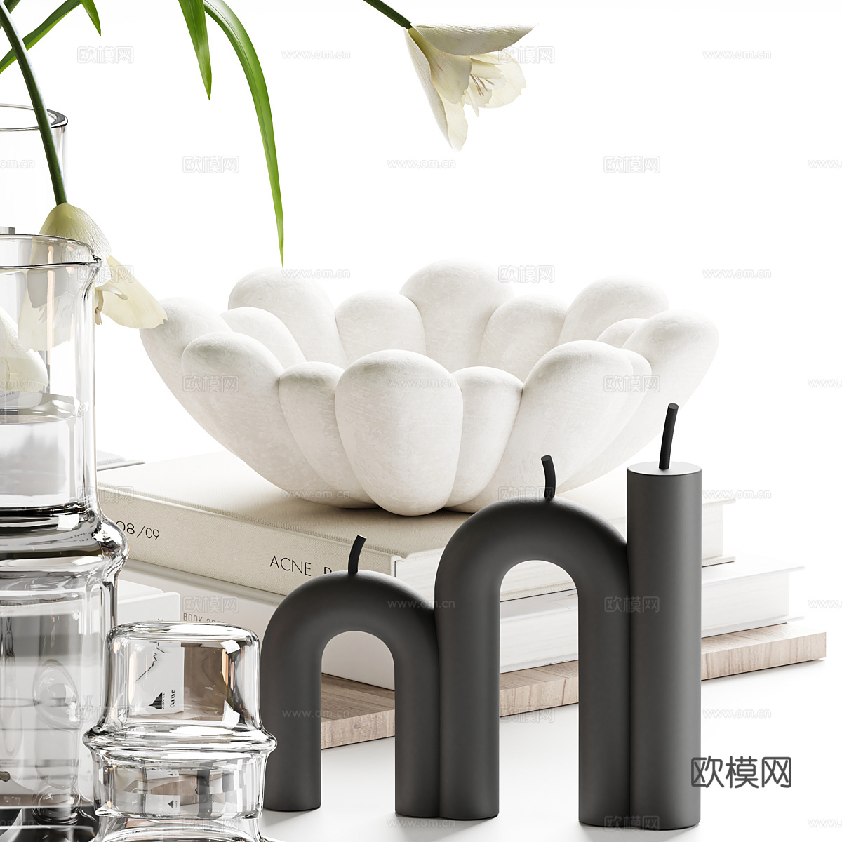现代意式饰品摆件组合3d模型