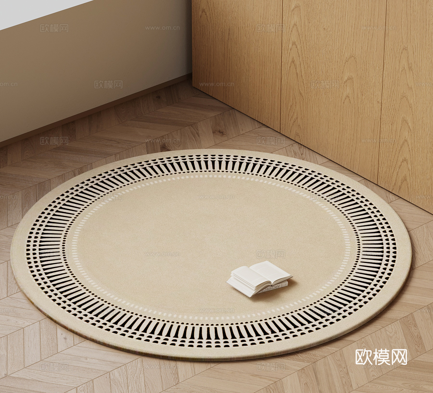 现代地毯 年轮花纹地毯 圆形地毯3d模型