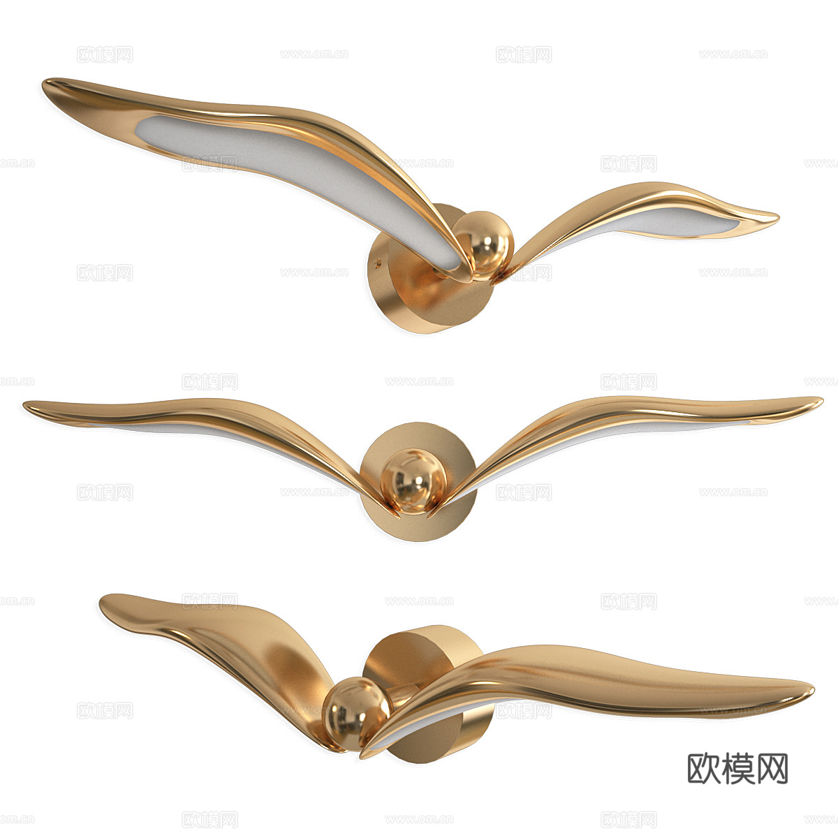 现代轻奢飞鸟装饰壁灯3d模型