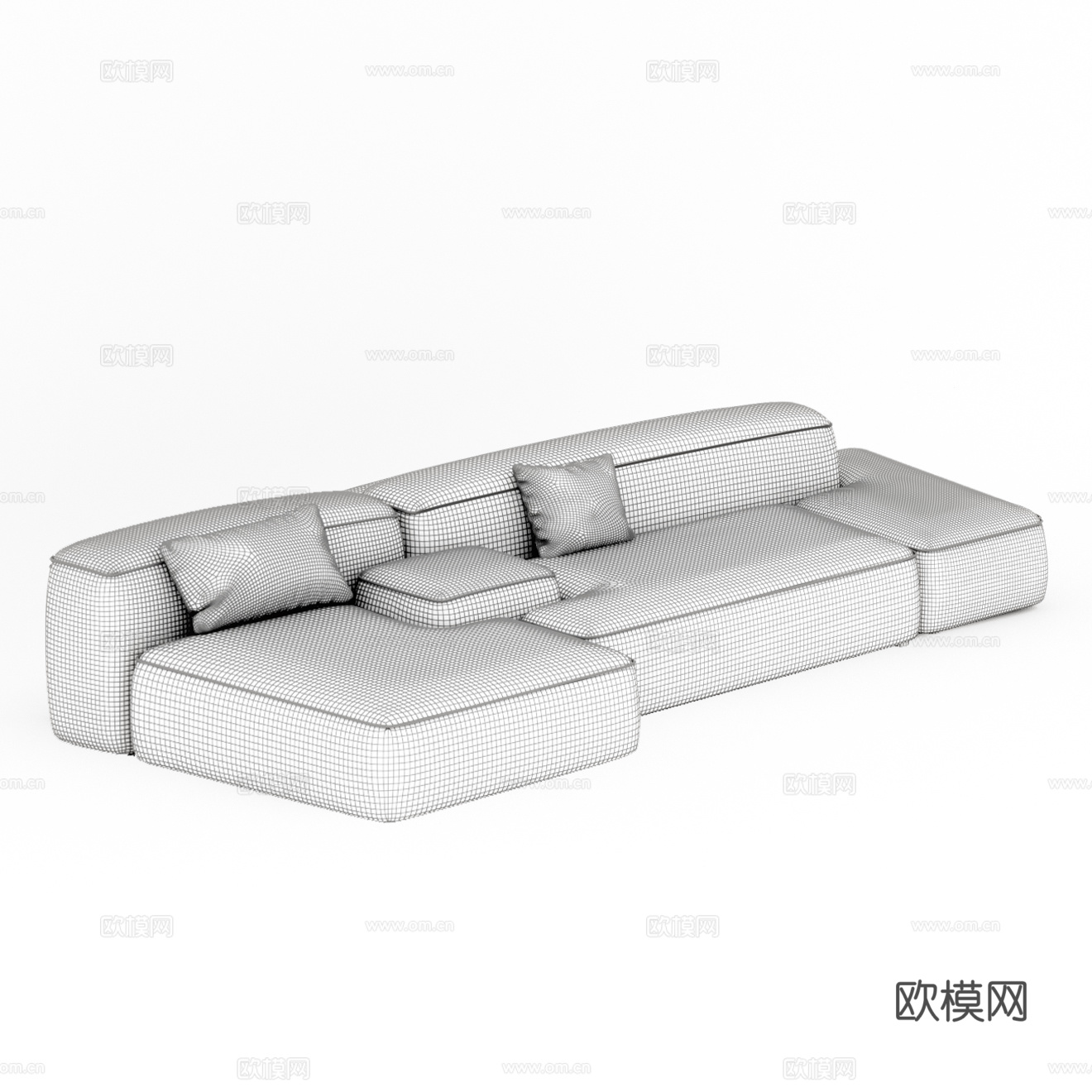 现代转角组合沙发3d模型