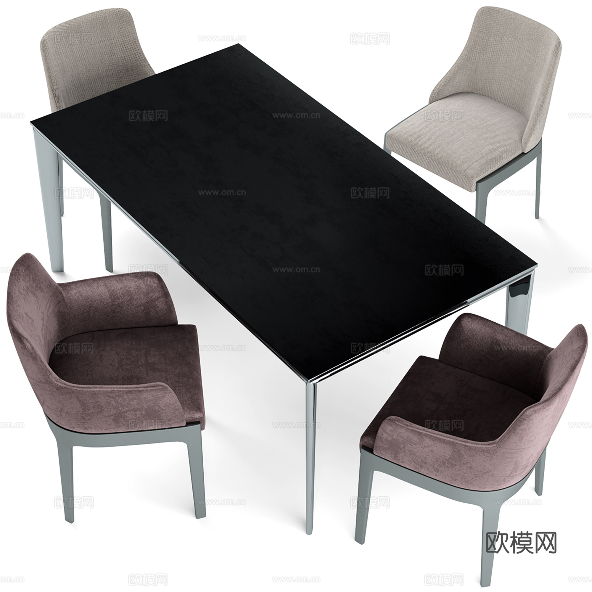 简欧餐桌椅   休闲桌椅  洽谈桌椅3d模型