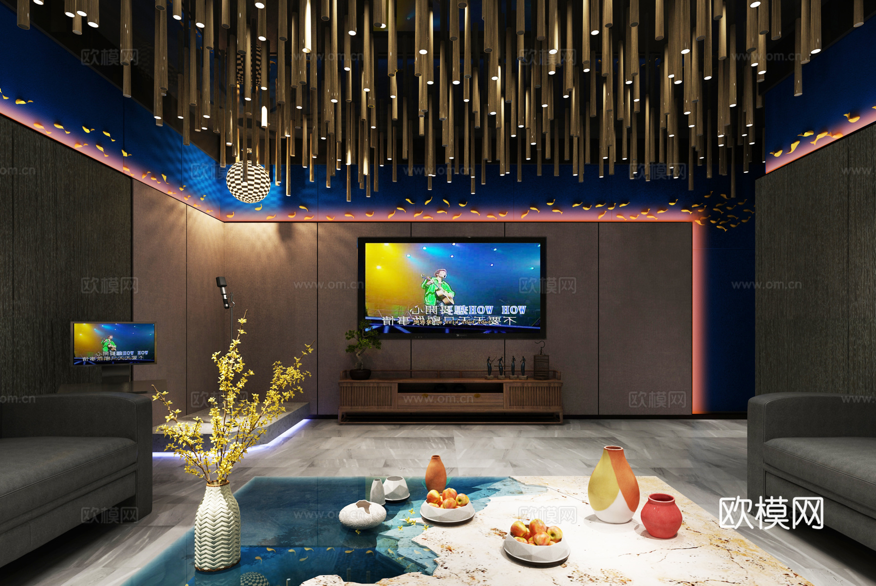 私人会所 影音室ktv3d模型