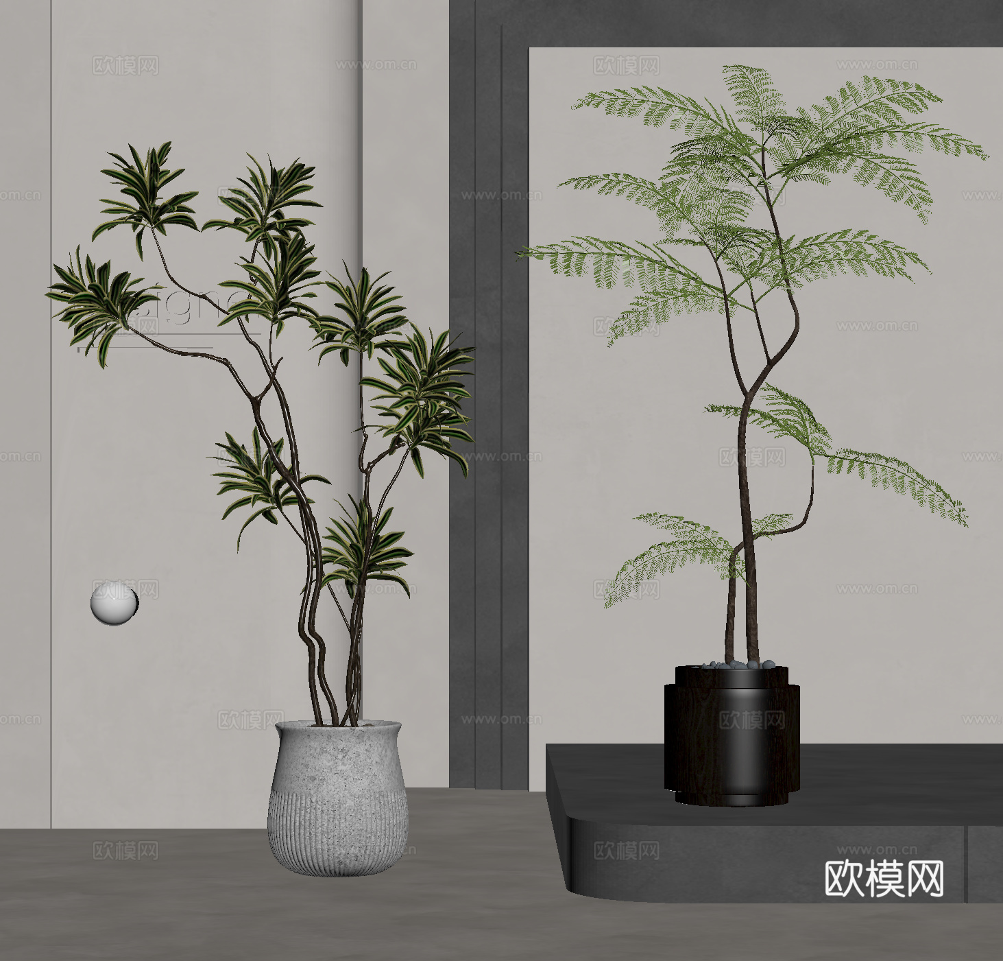 盆栽 盆景 绿植 植物su模型