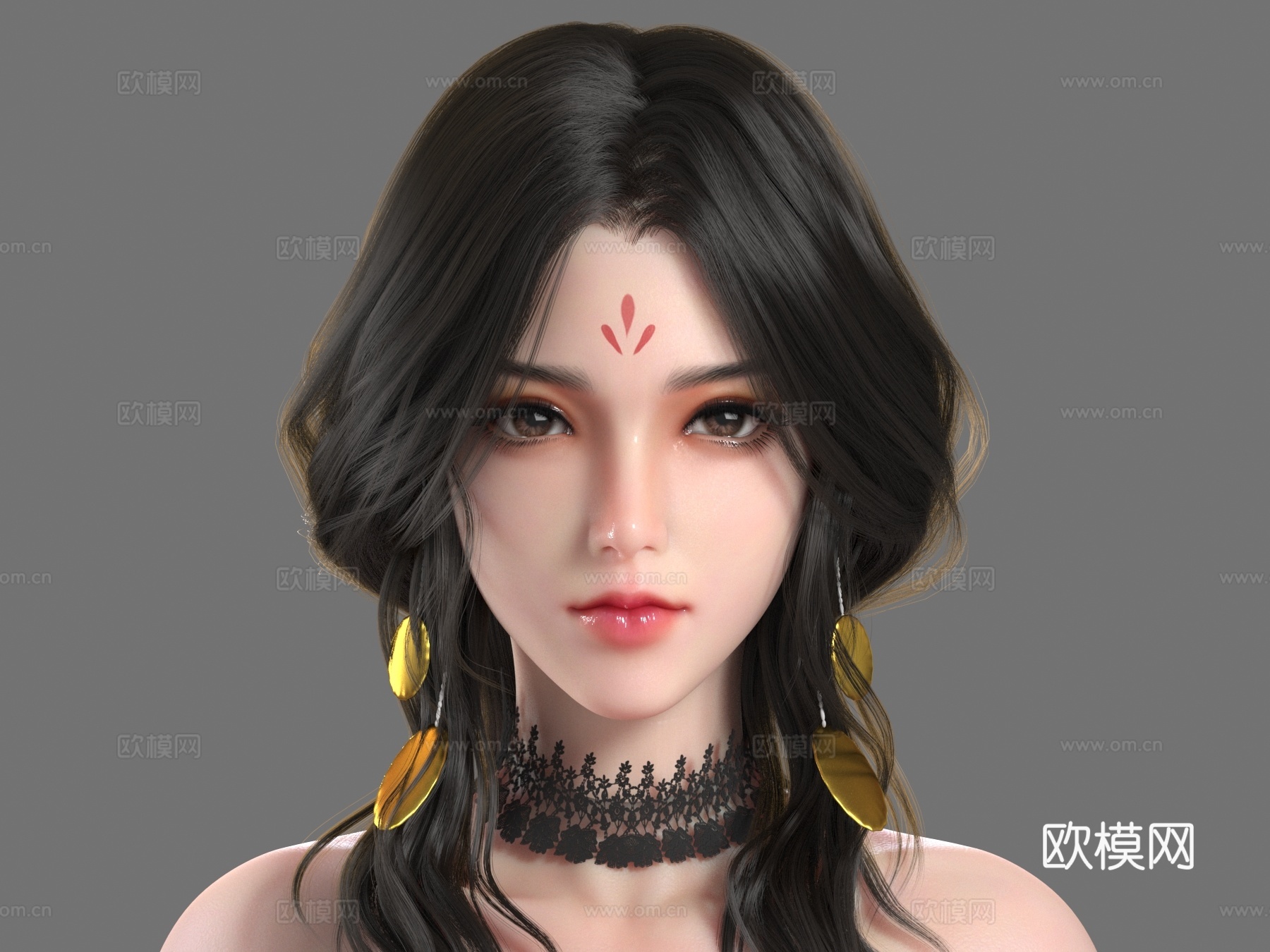 古风美女角色 美少女角色3d模型