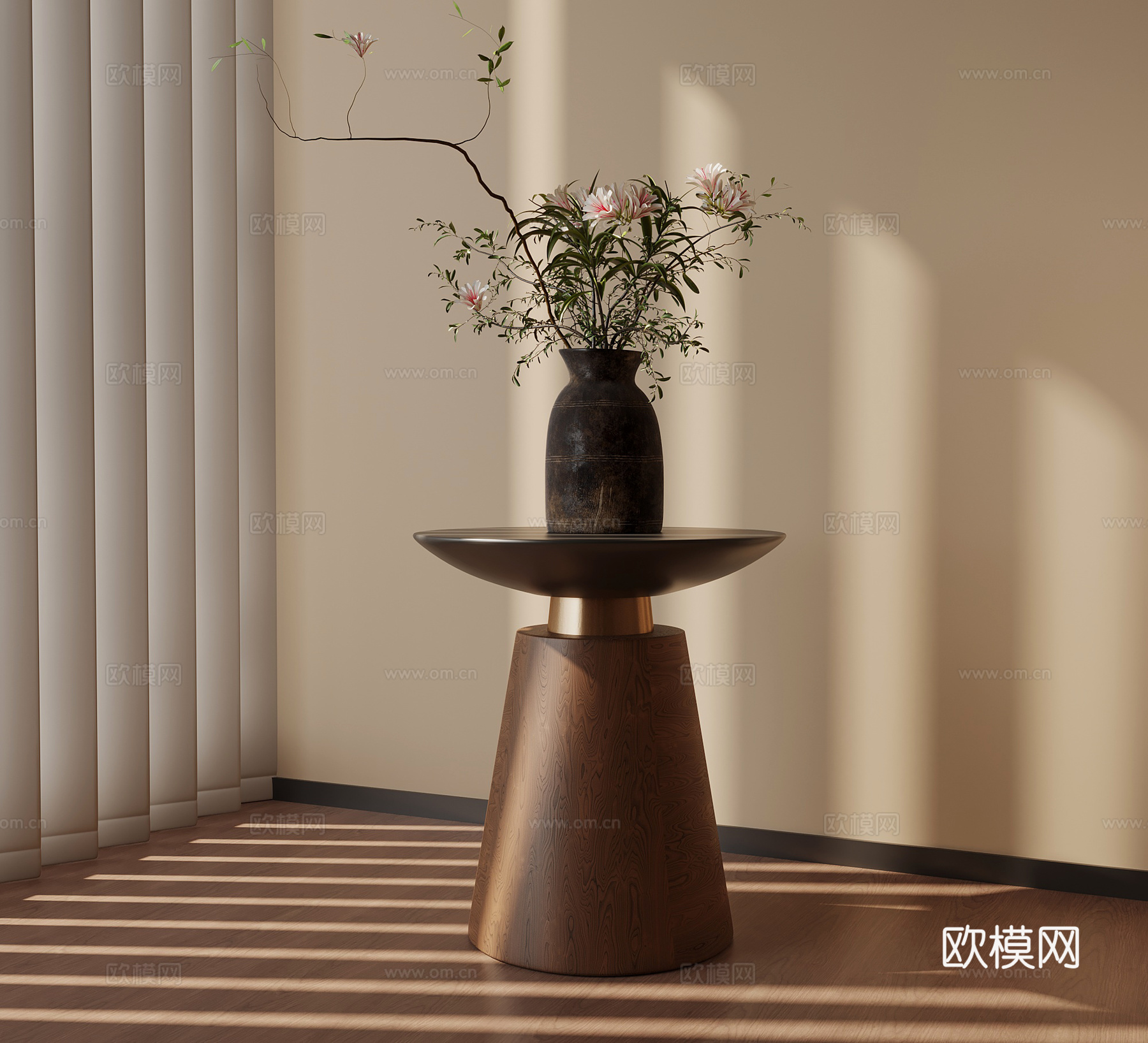 中古风茶几 边几su模型