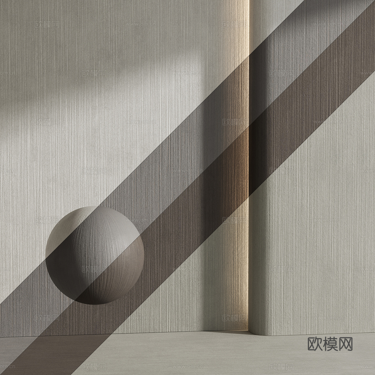 现代意式墙布 墙纸3d模型