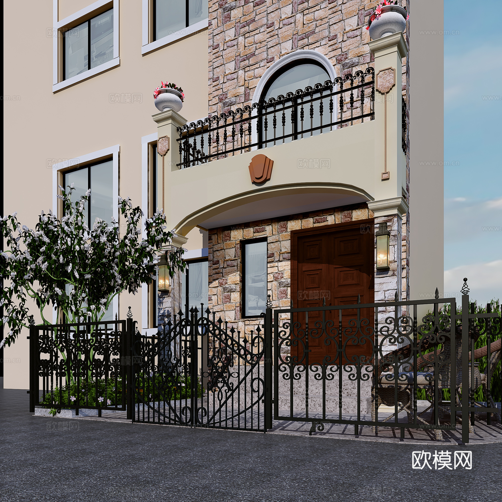 现代客餐厅 沙发 茶几 餐桌椅 灯具 物件摆件3d模型