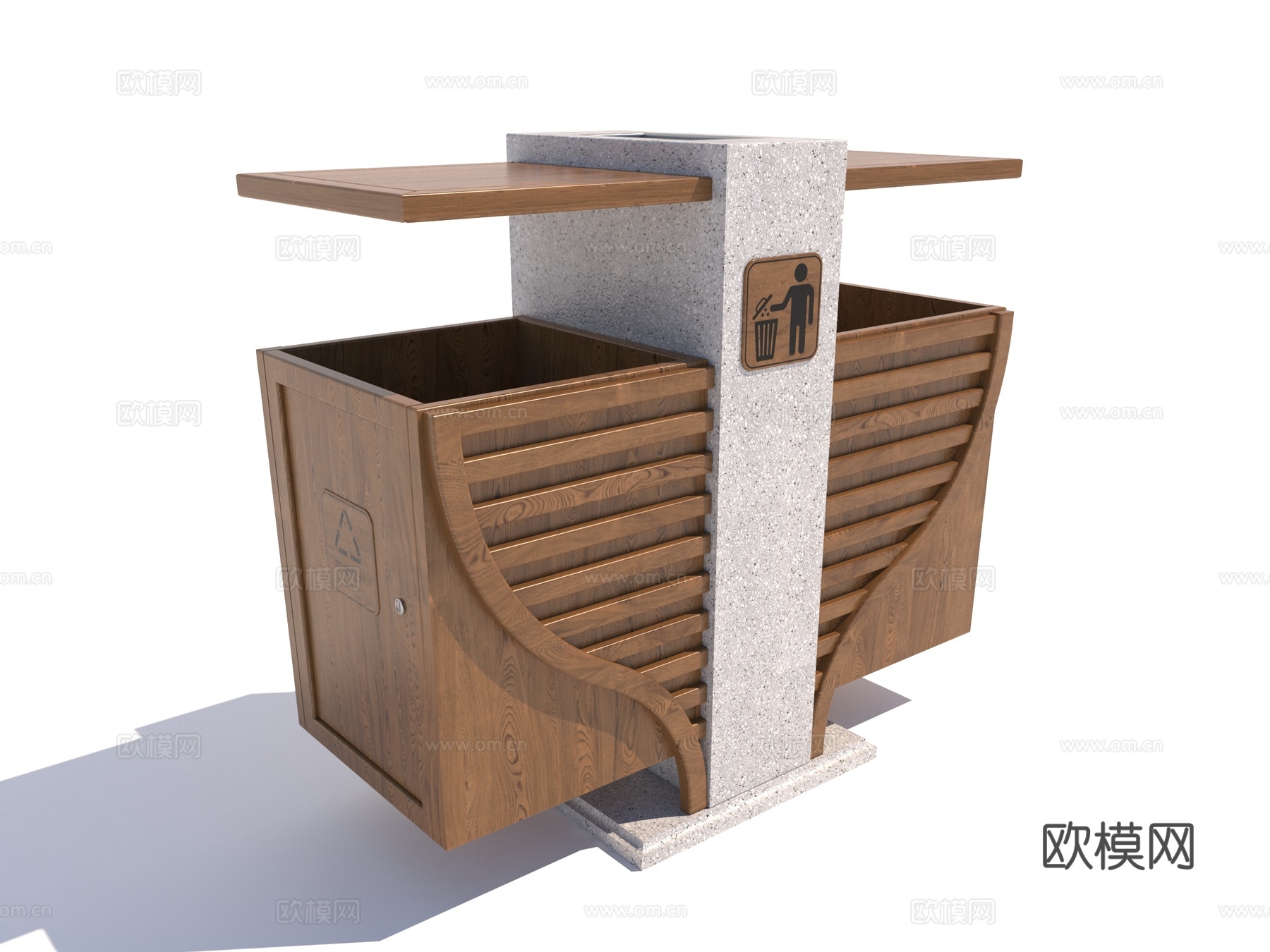 现代风格垃圾箱3d模型下载