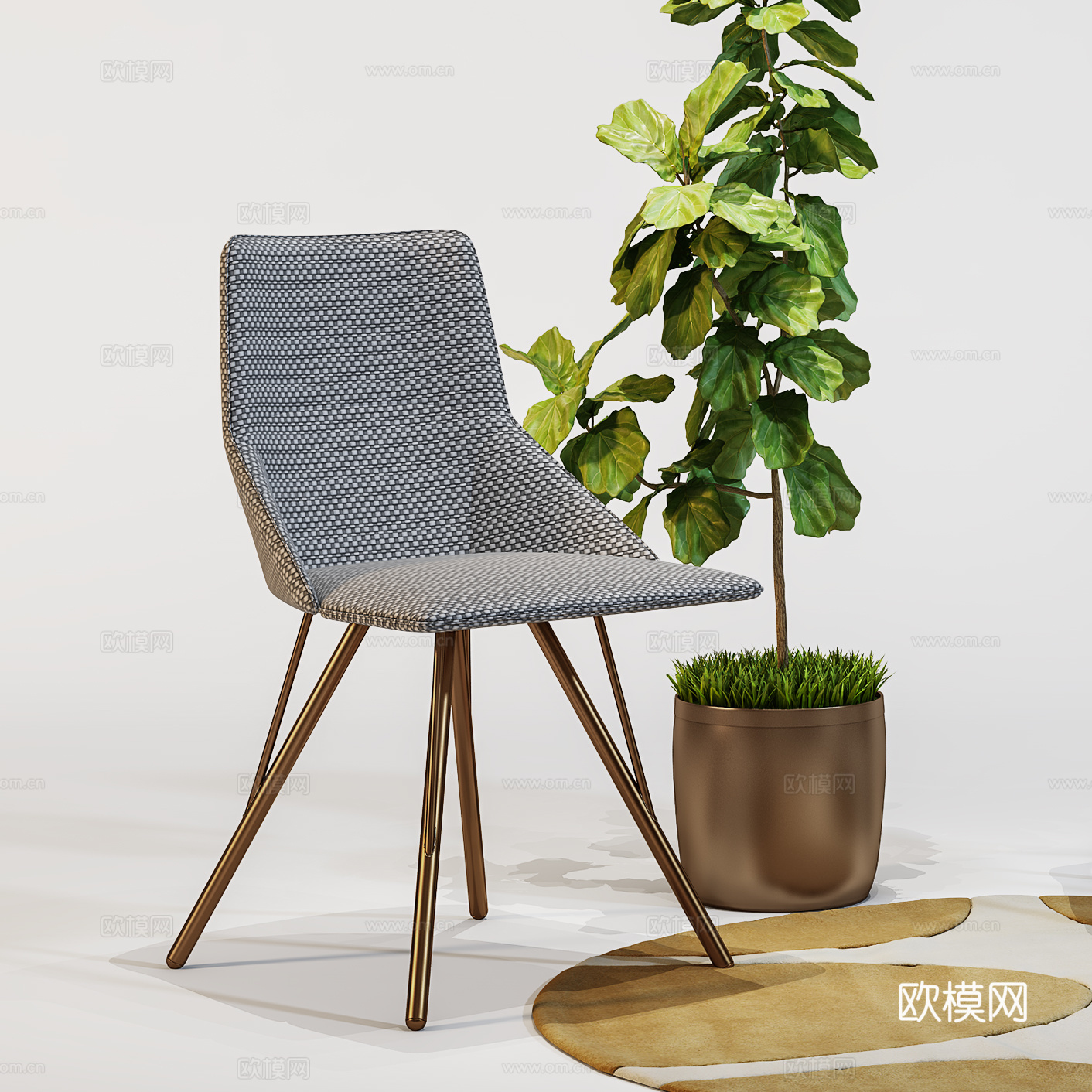 现代休闲椅 皮椅布椅 餐椅单椅3d模型