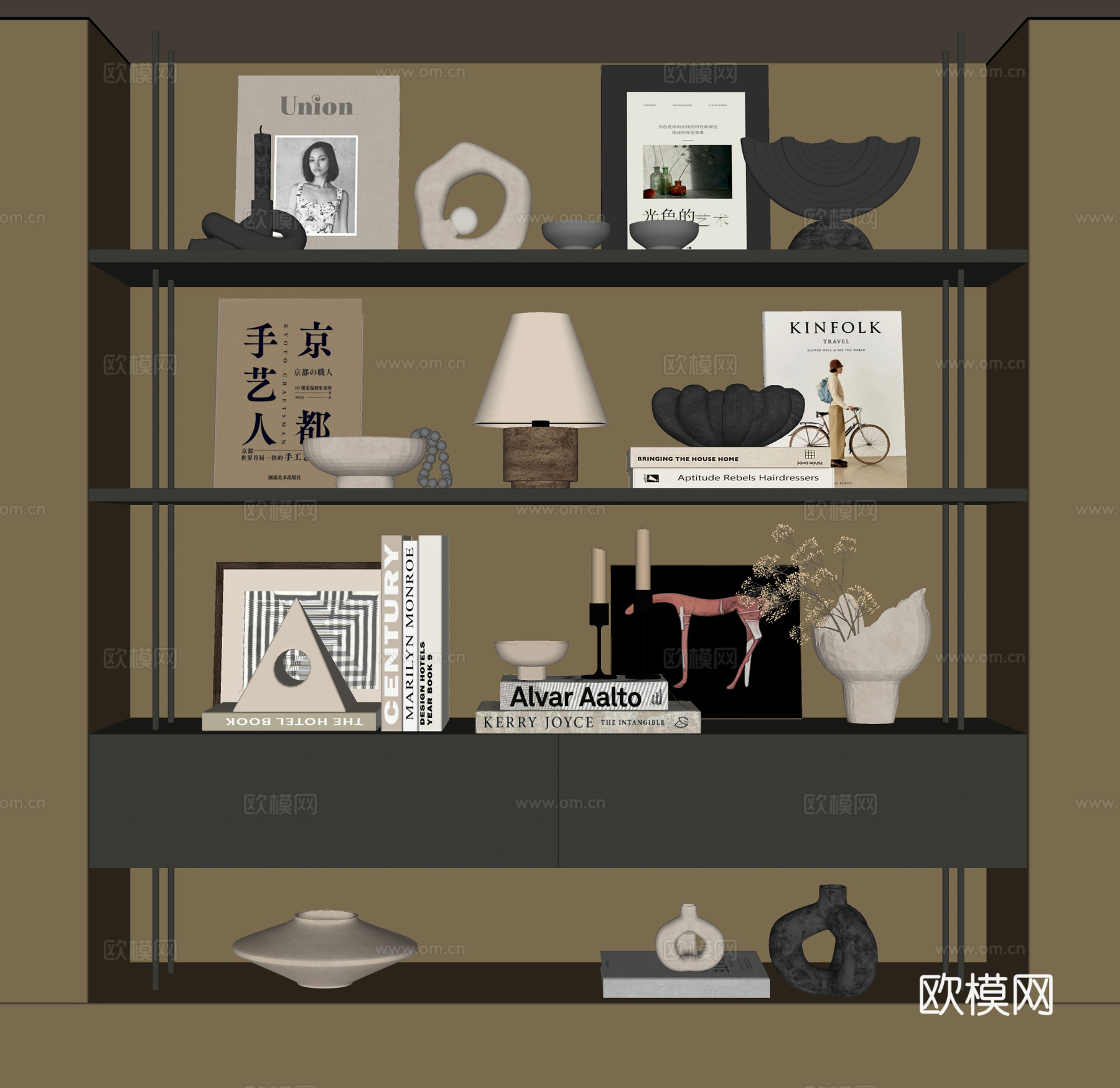 中古风装饰摆件su模型