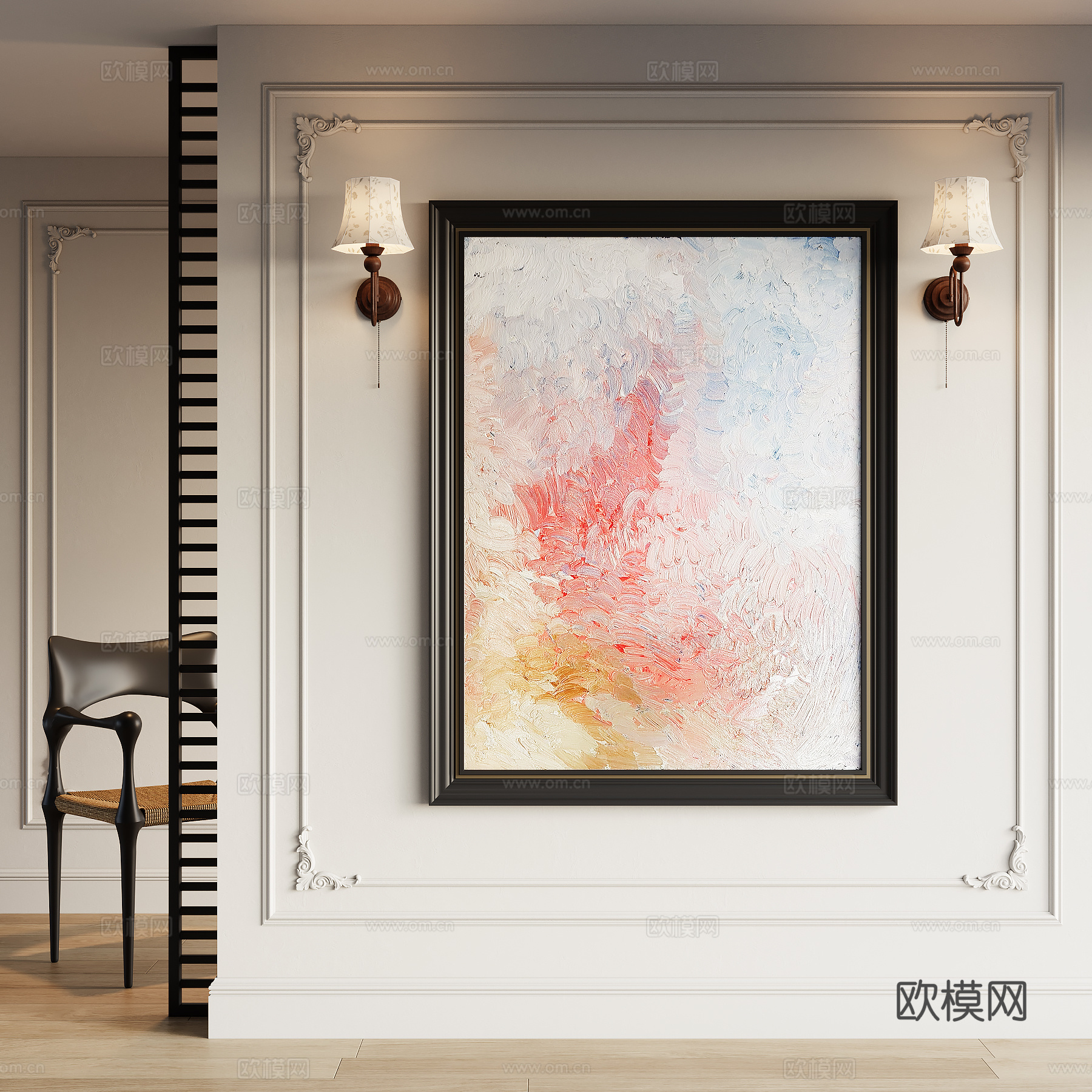 法式装饰画3d模型