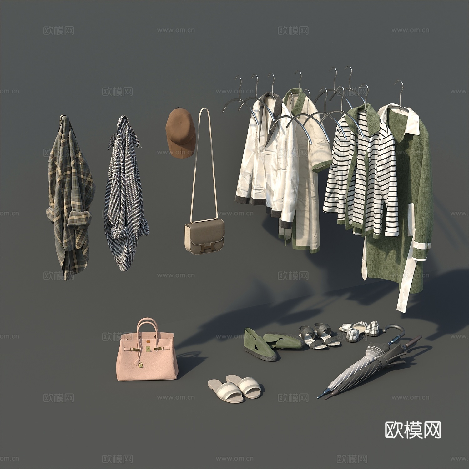 衣服鞋子包包名片包包女生衣服3d模型