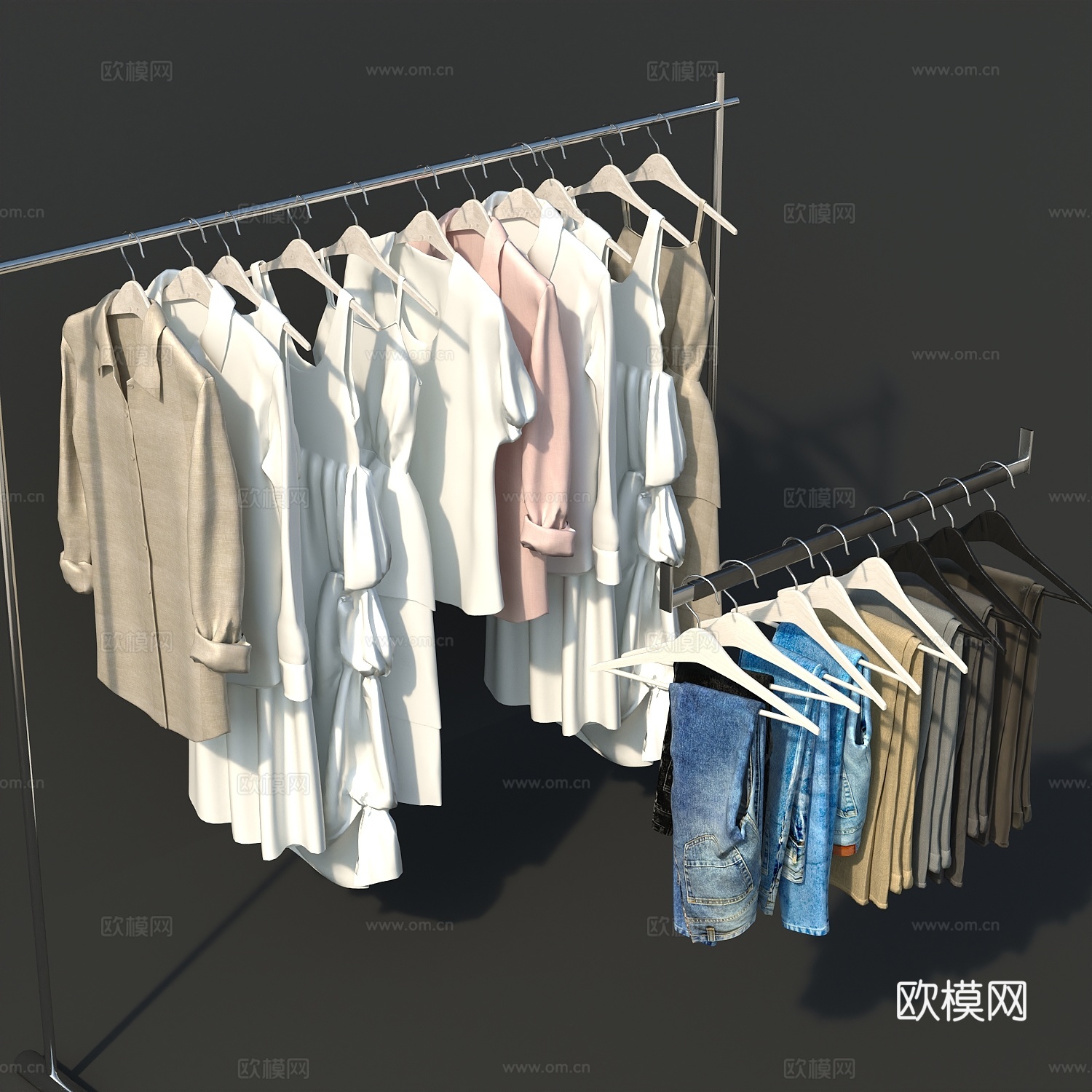 衣服鞋子包包名片包包女生衣服3d模型