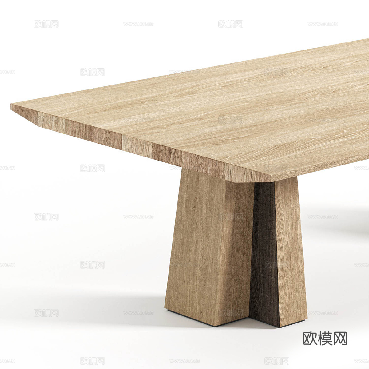 新中式原木长餐桌 实木茶桌3d模型