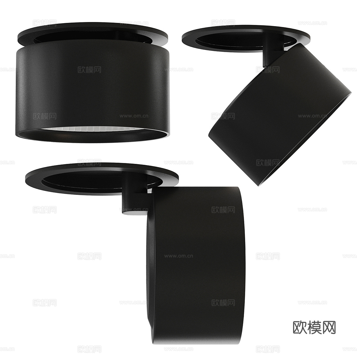 现代极简内嵌射灯 明装射灯3d模型