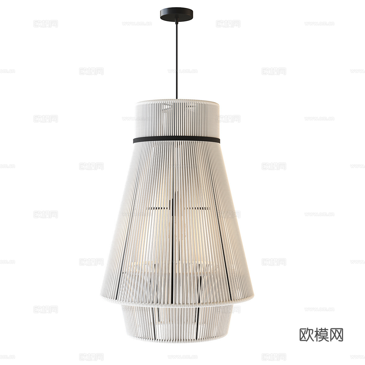新中式侘寂藤编装饰吊灯3d模型