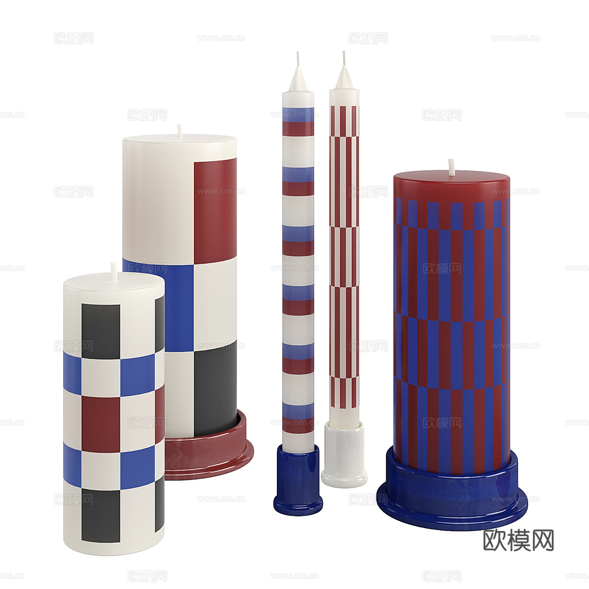 现代蜡烛 烛台3d模型