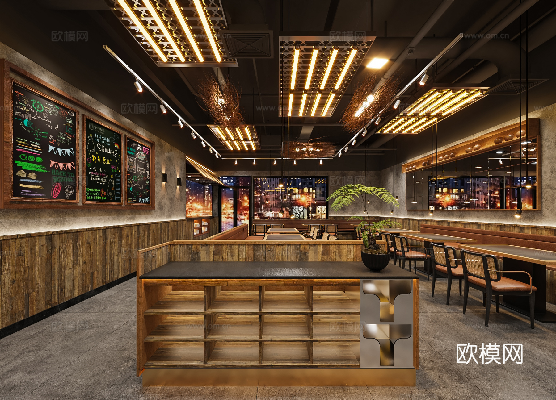 侘寂风烧烤烤肉店3d模型