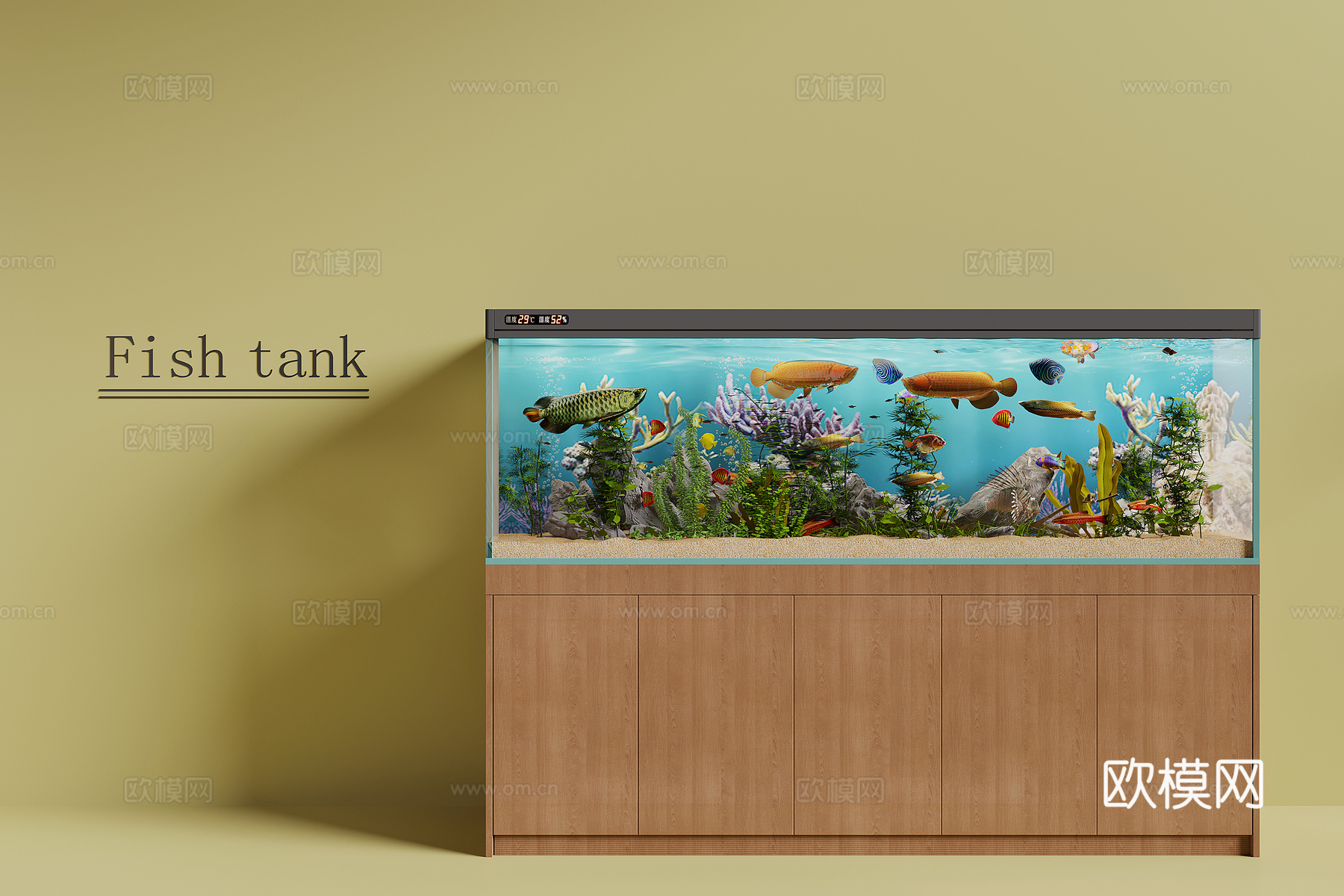 现代鱼缸 水族箱su模型