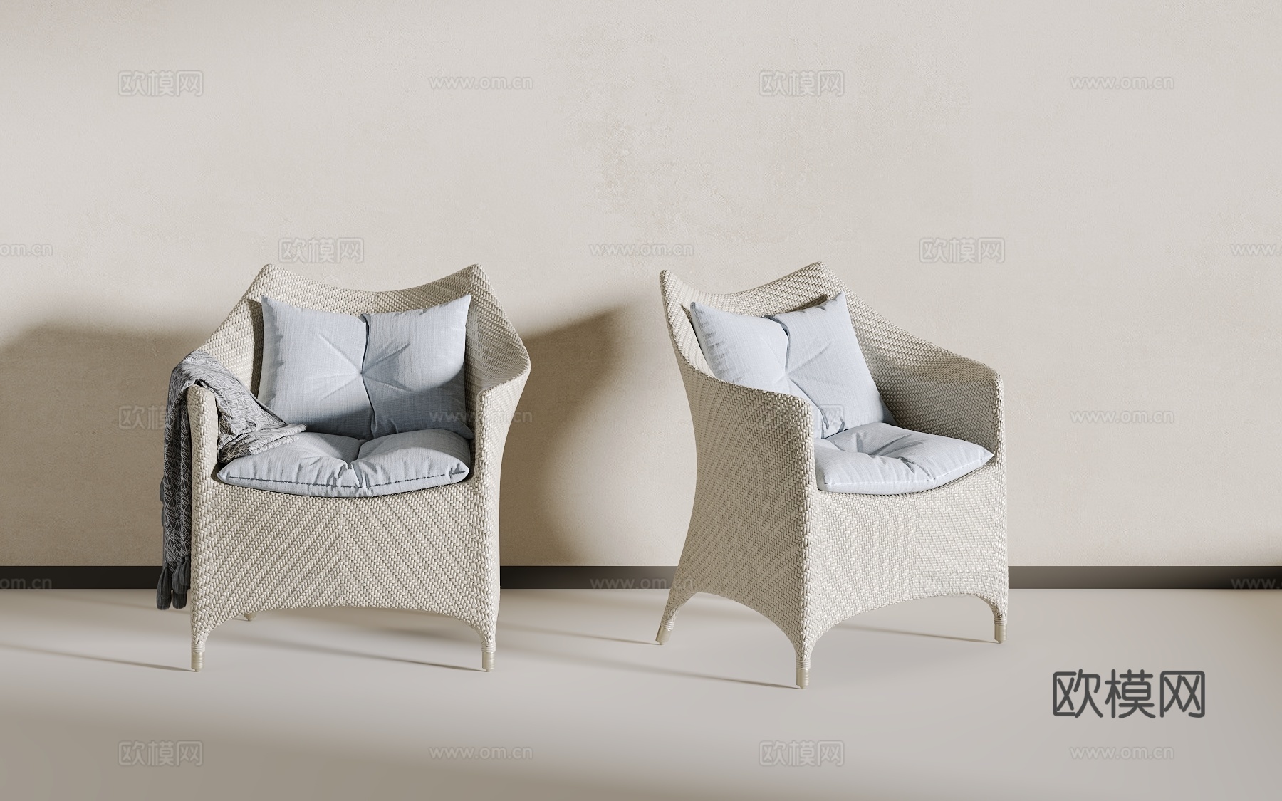 藤编椅3d模型