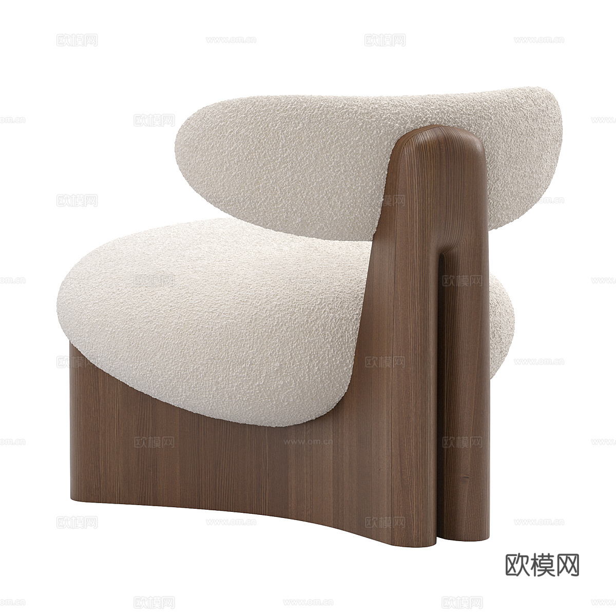 现代意式布艺扶手椅3d模型