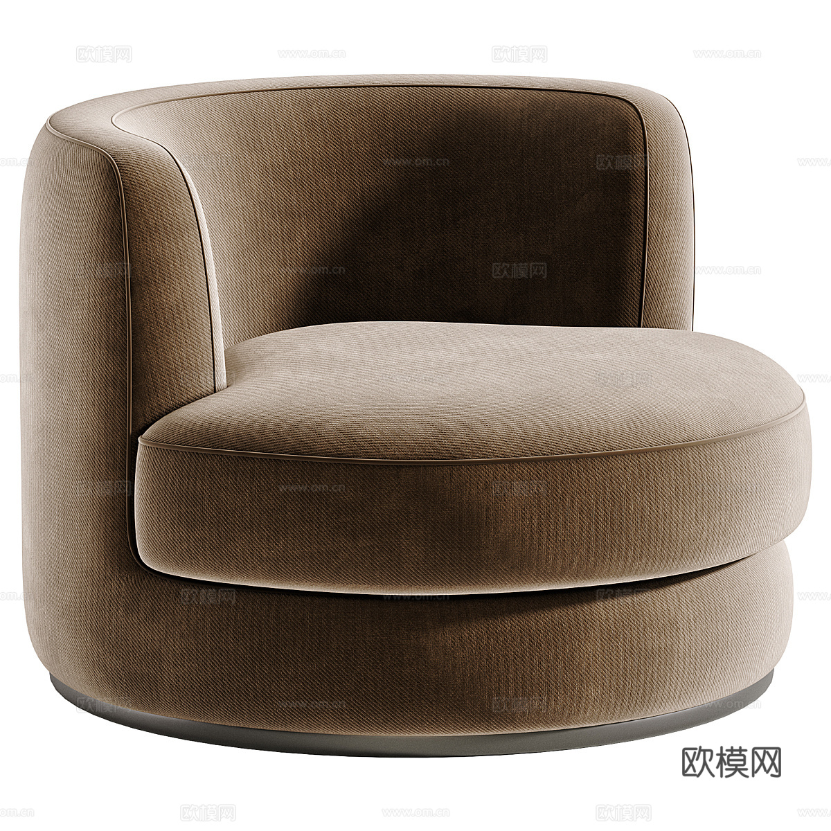 现代意式布艺扶手椅3d模型