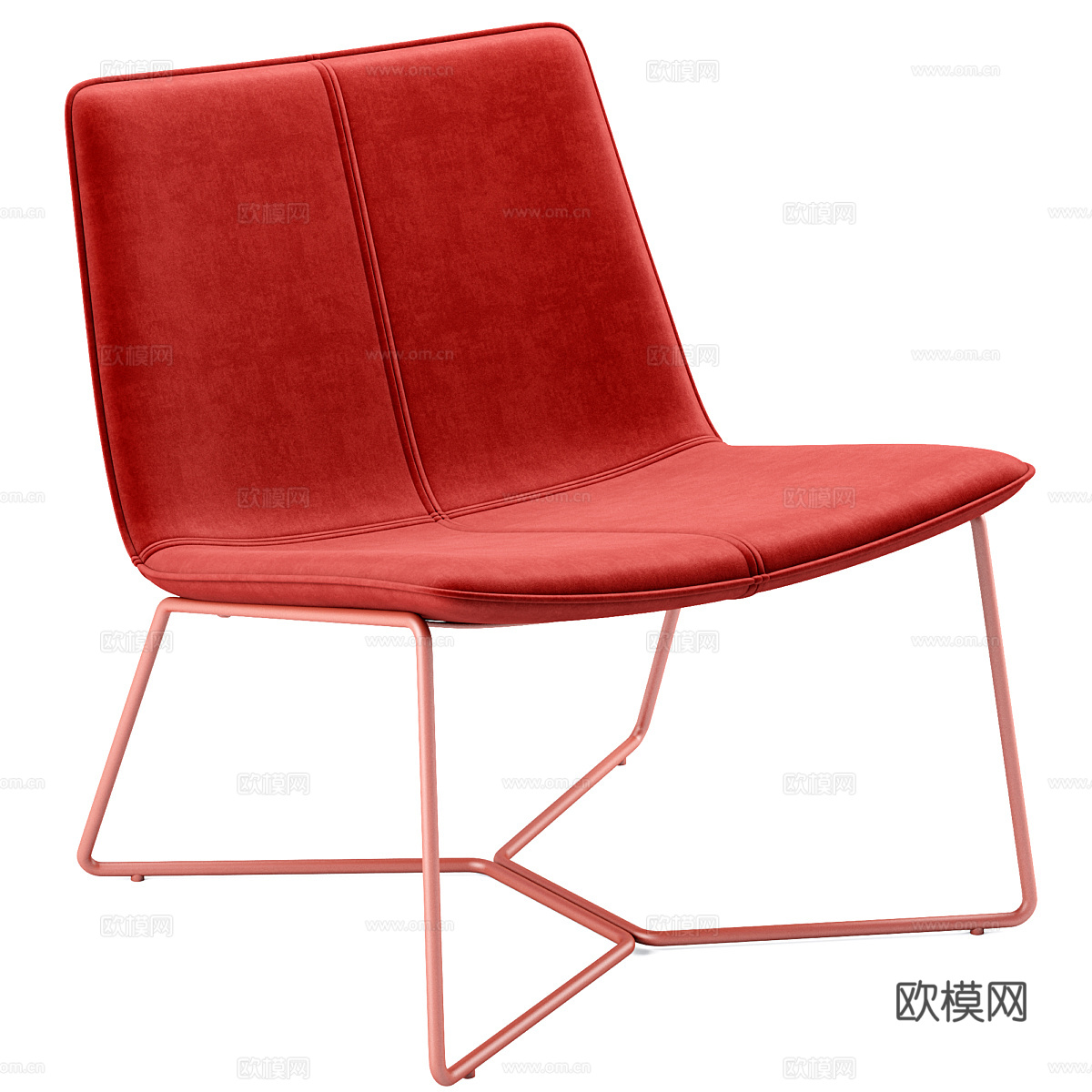 现代极简布艺休闲椅3d模型