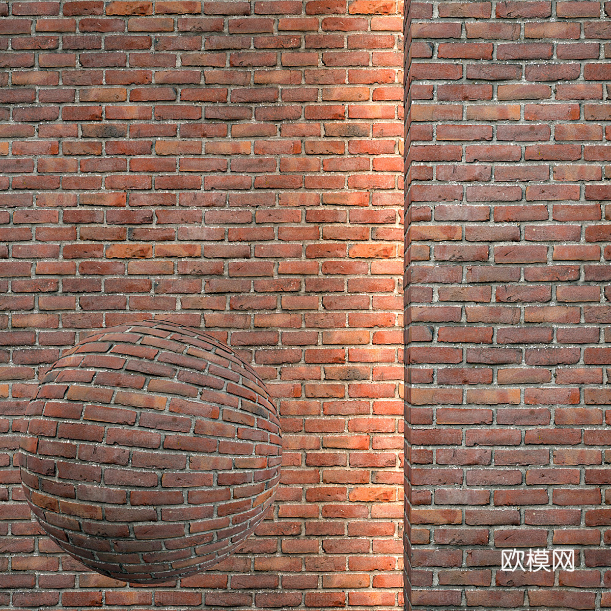 现代意式红砖墙3d模型