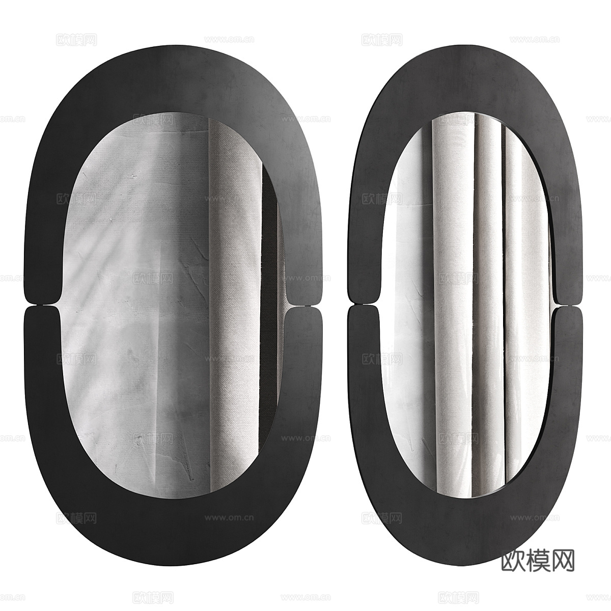 现代意式装饰镜子3d模型