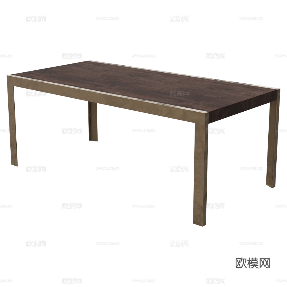 现代意式轻奢长餐桌3d模型
