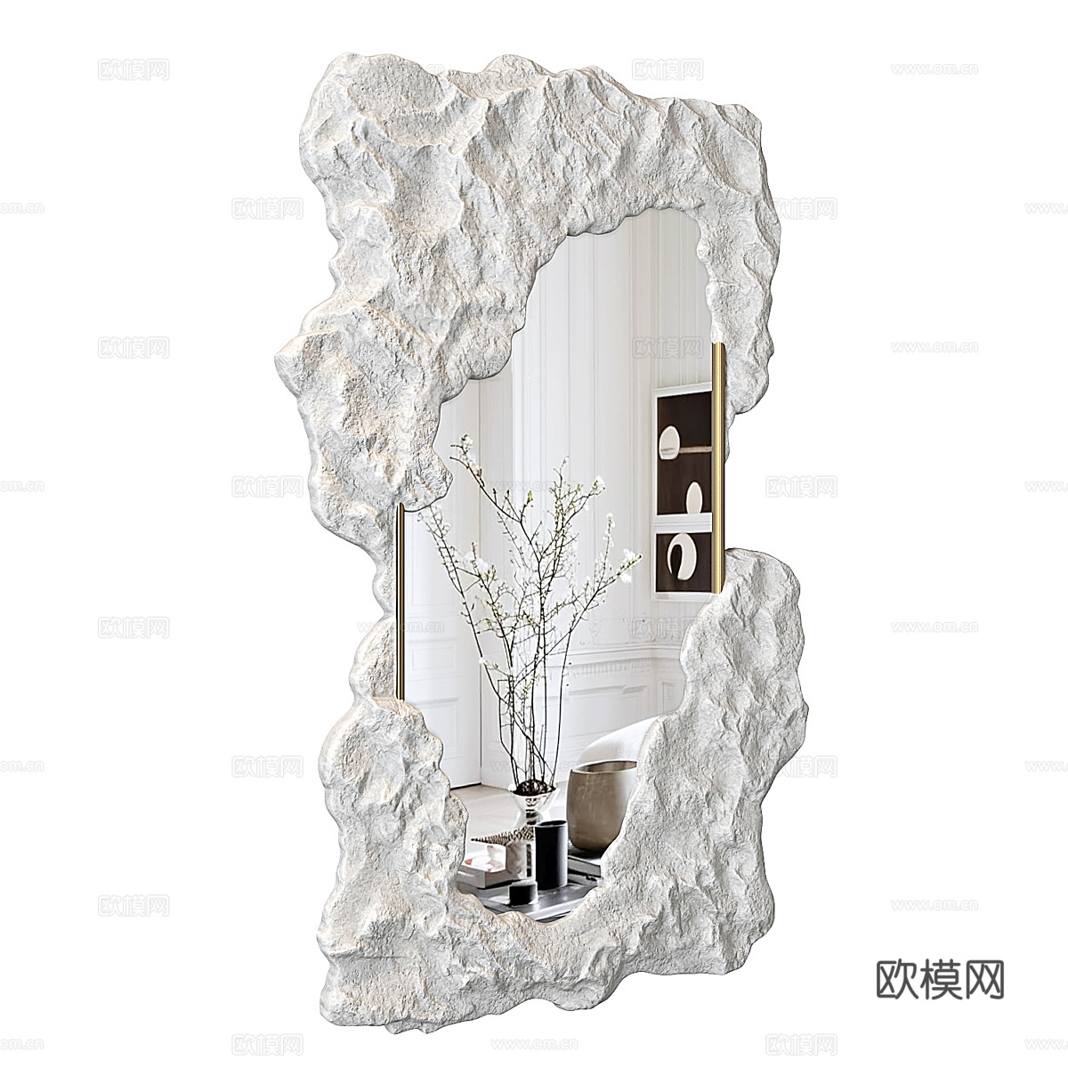 现代侘寂装饰镜子3d模型