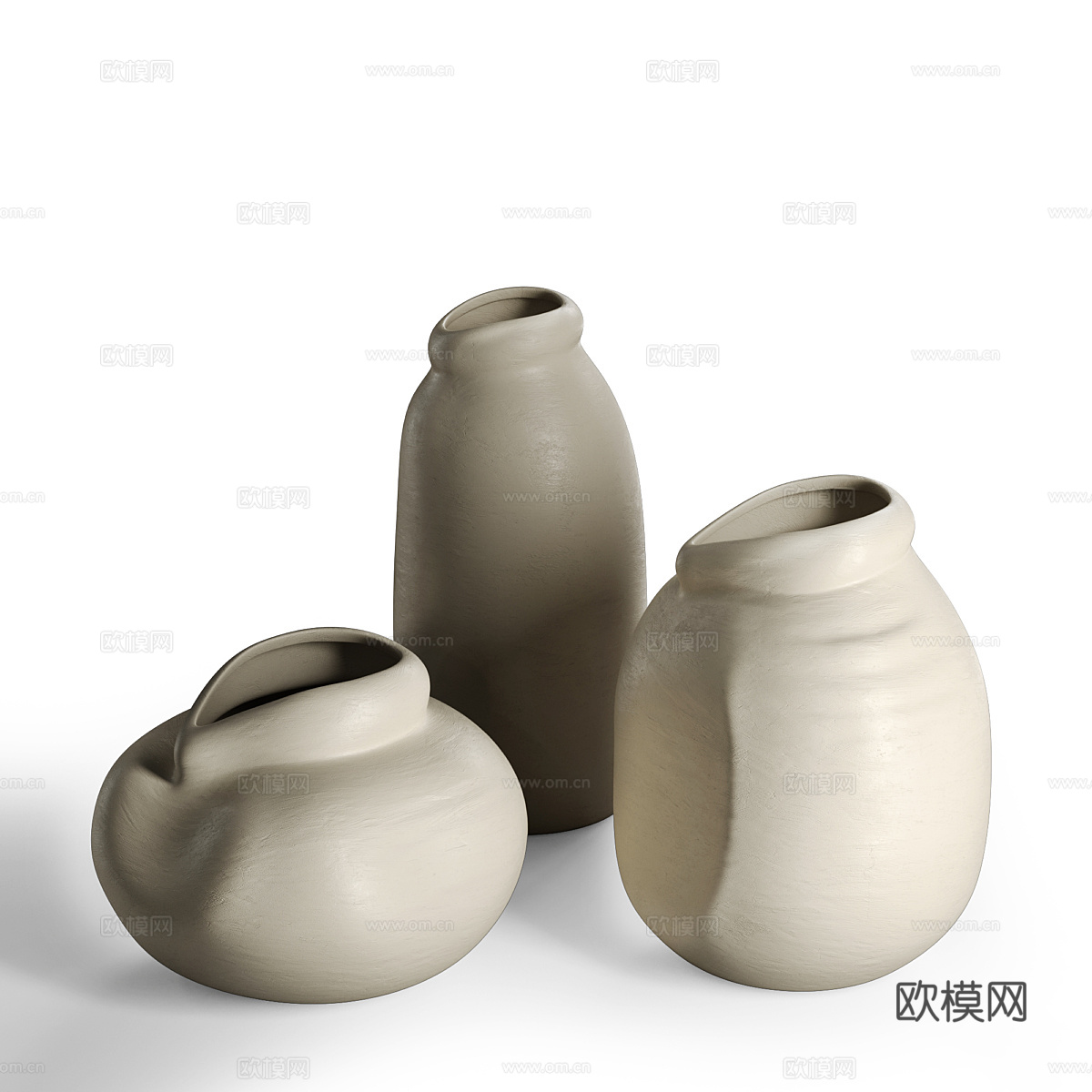 新中式侘寂陶罐 花瓶3d模型