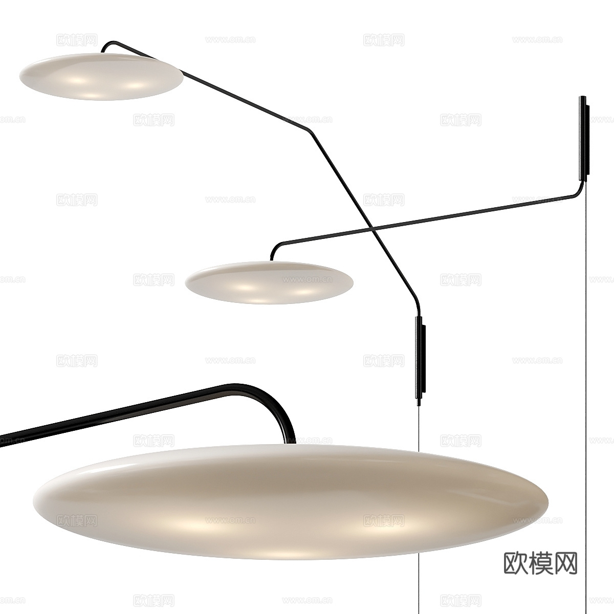 现代极简长条壁灯3d模型