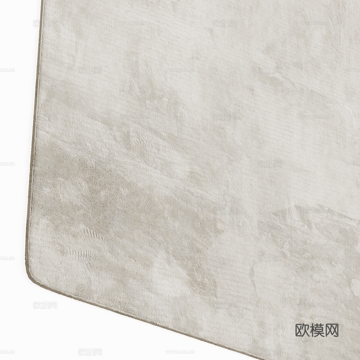 现代奶油风羊毛布艺地毯3d模型