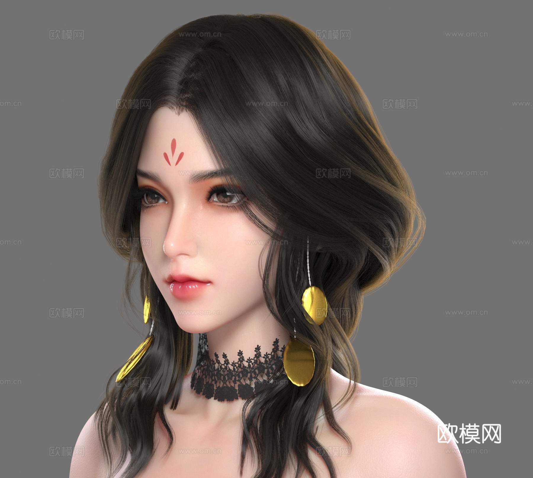 古风美女角色 美少女角色3d模型