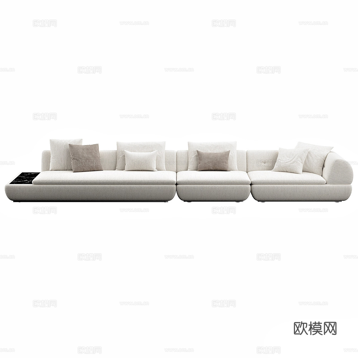 现代奶油风布艺休闲沙发3d模型