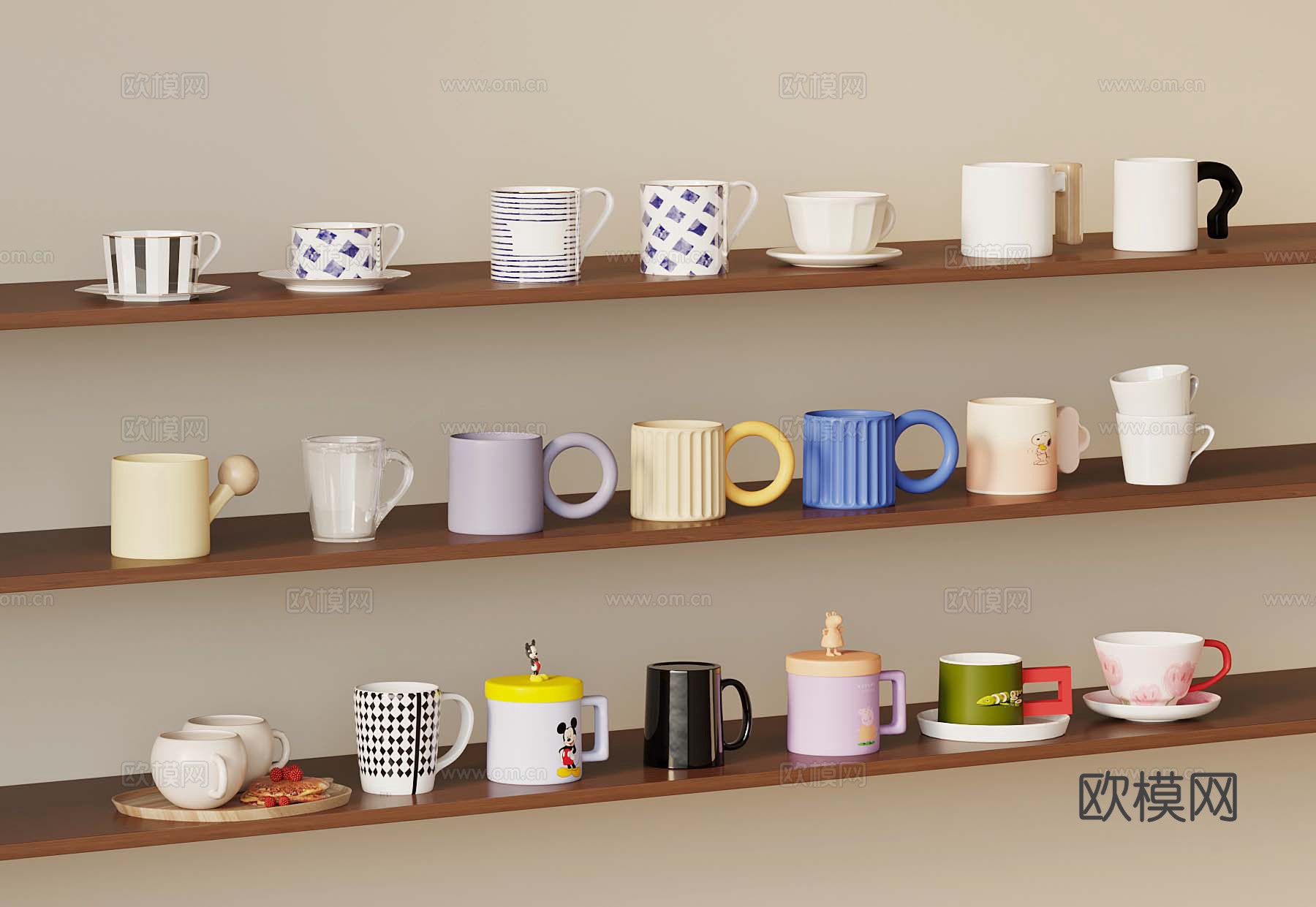 杯子 现代杯子 马克杯3d模型