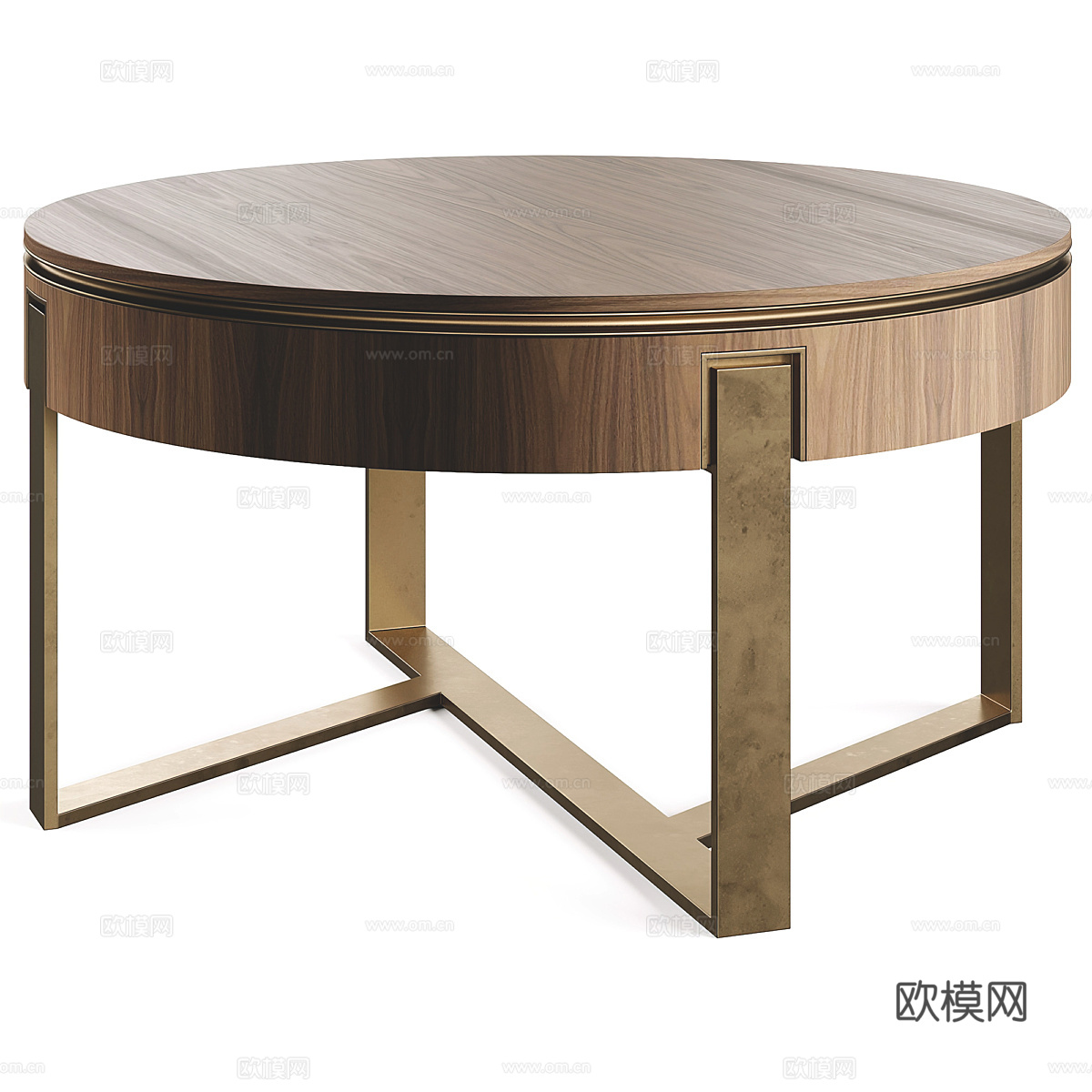 现代意式轻奢圆茶几组合3d模型