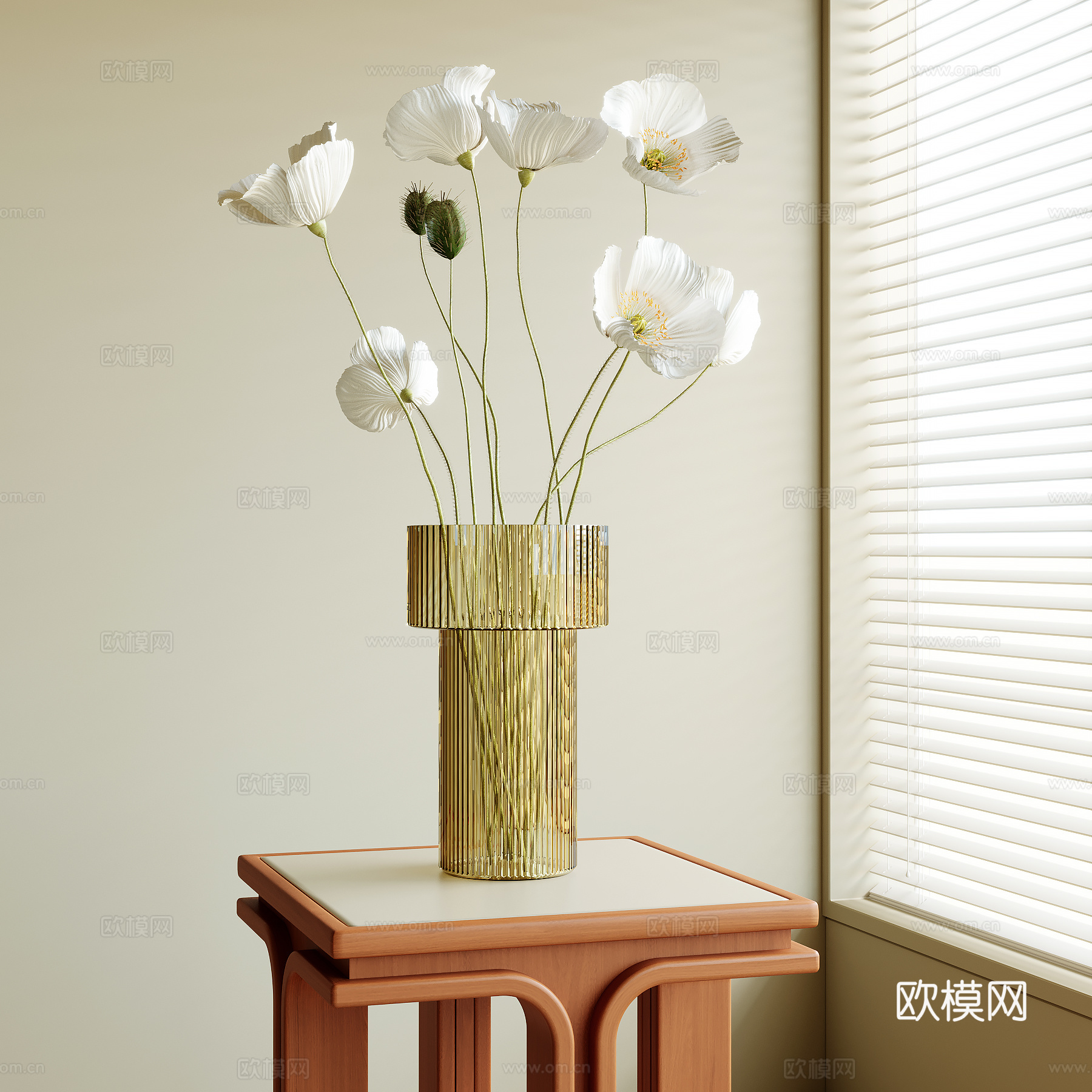 中古风花瓶花艺3d模型