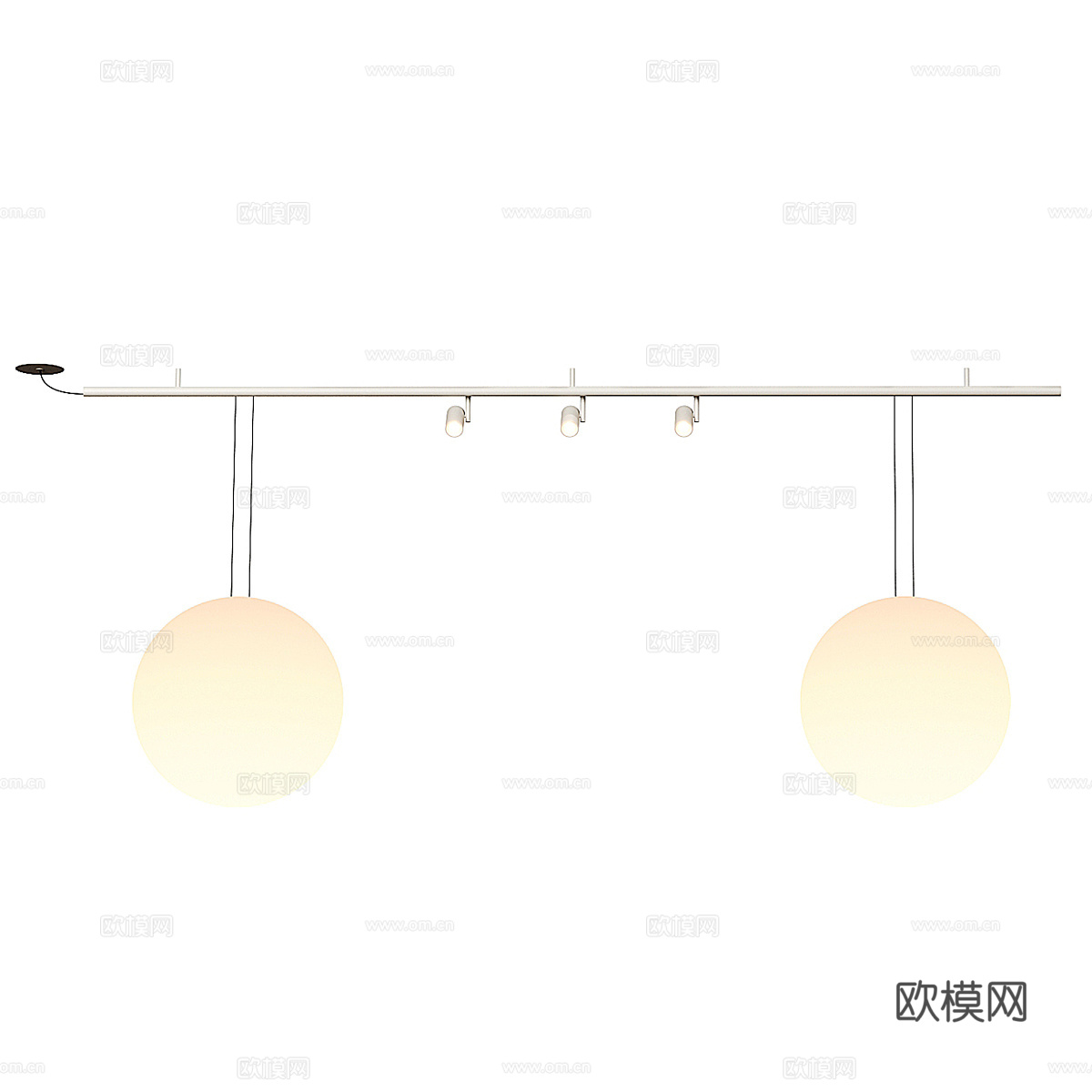 现代极简工艺吊灯3d模型